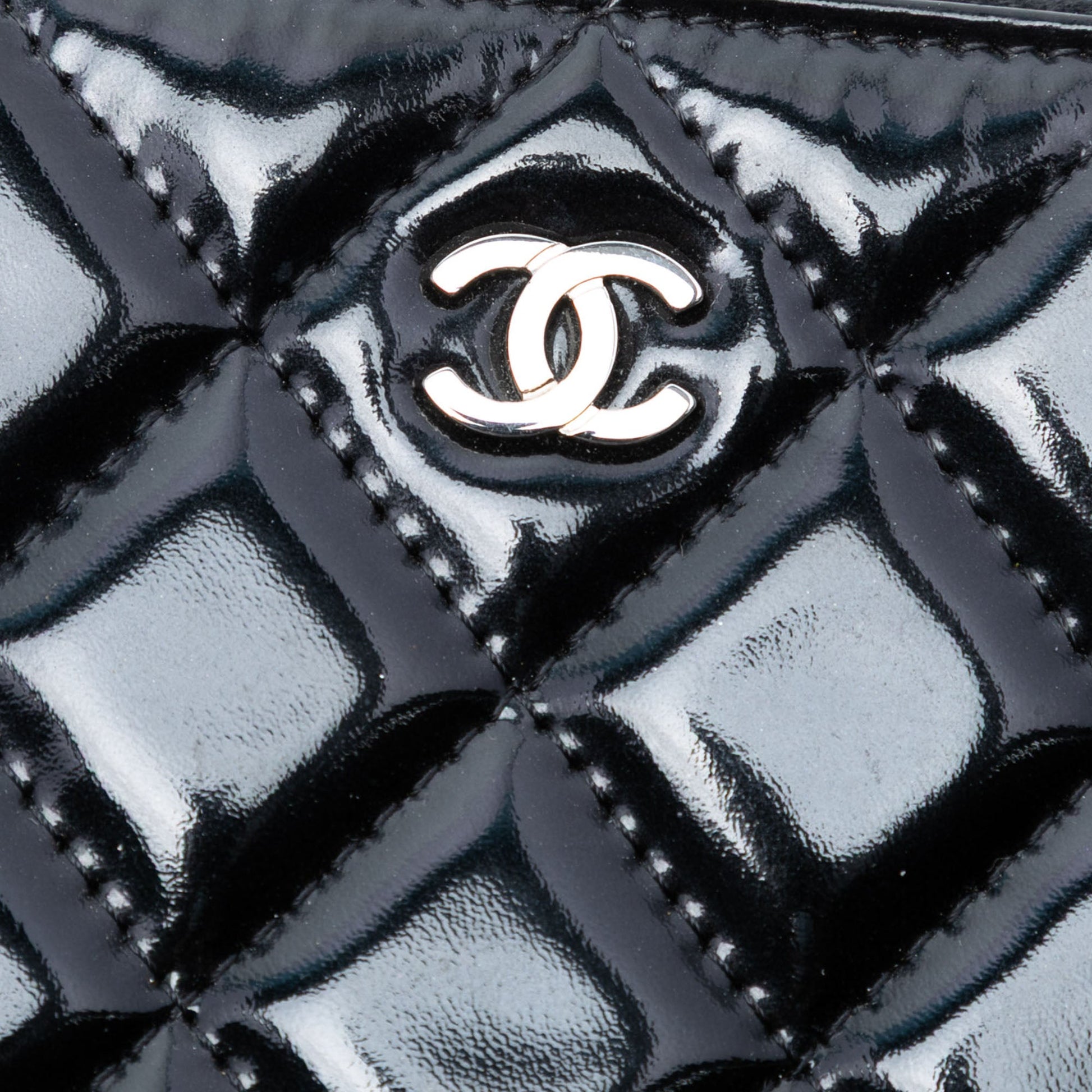 Chanel Large Quilted Patent O Case Clutch