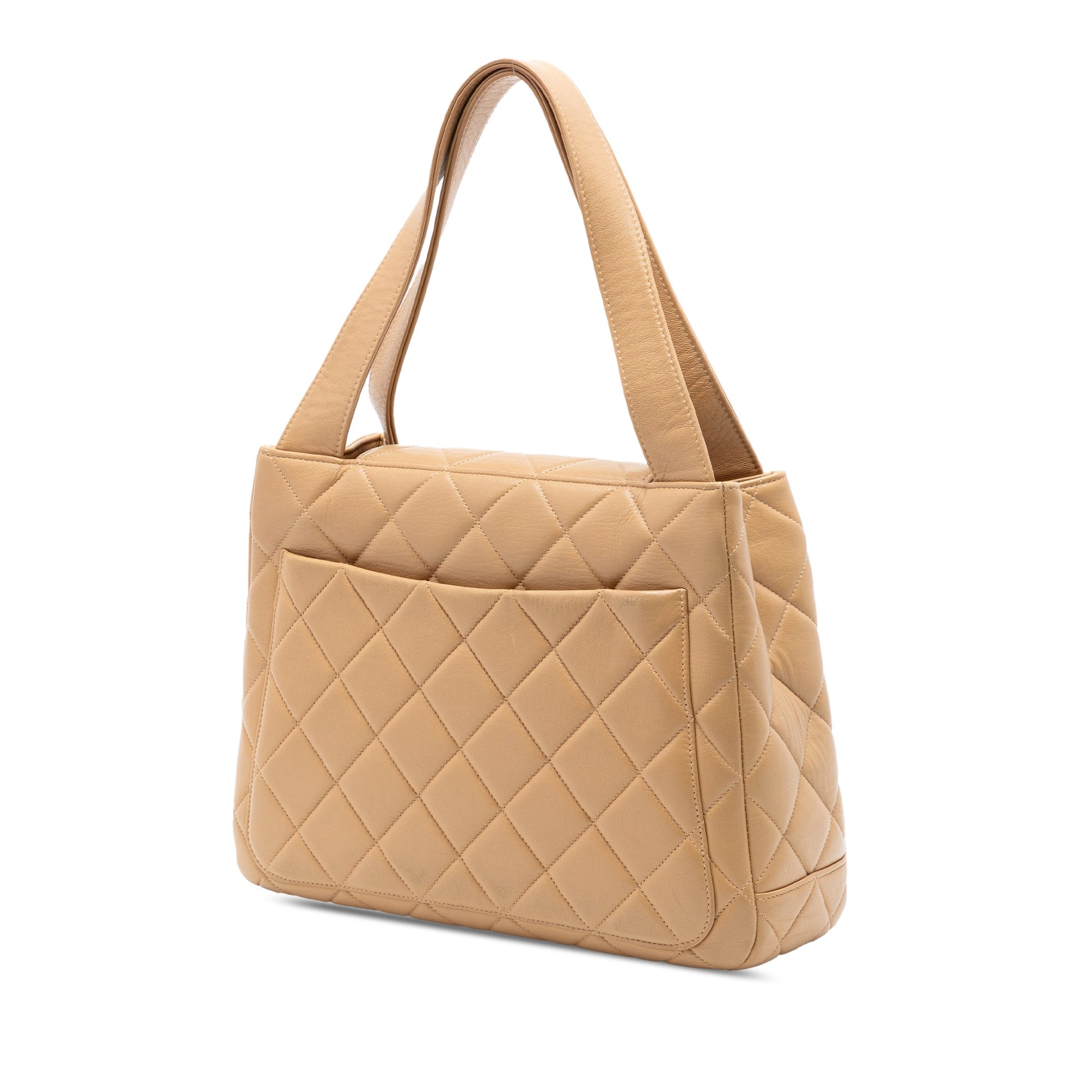 Chanel CC Quilted Lambskin Top Handle Flap