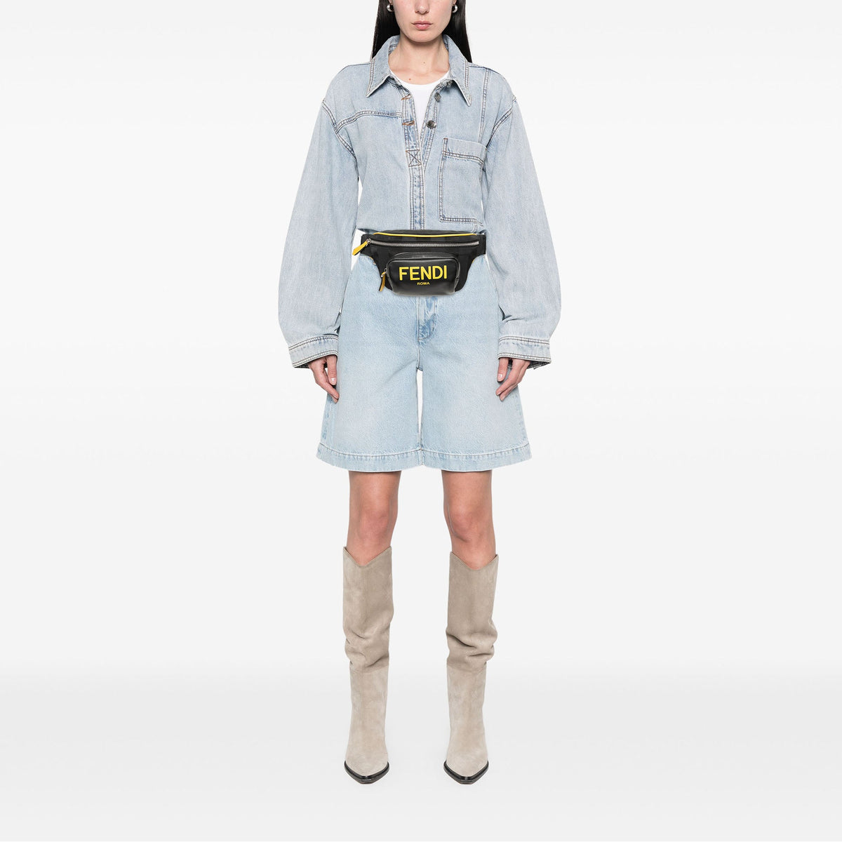Fendi Nylon and Leather Logo Belt Bag