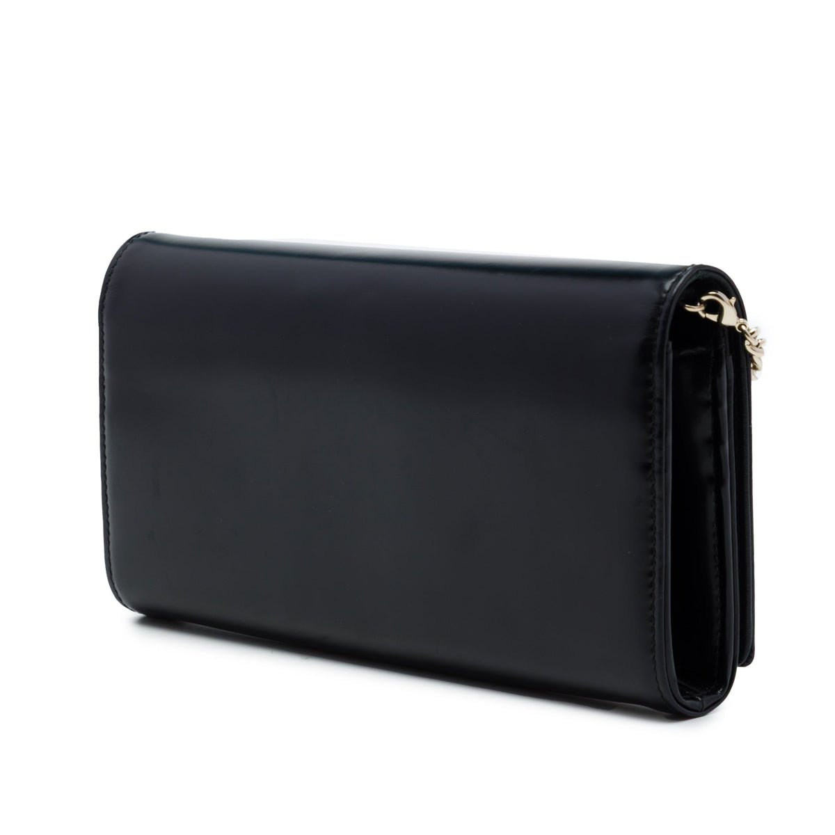 Dior Leather Sequin Diorama Wallet On Chain — Black