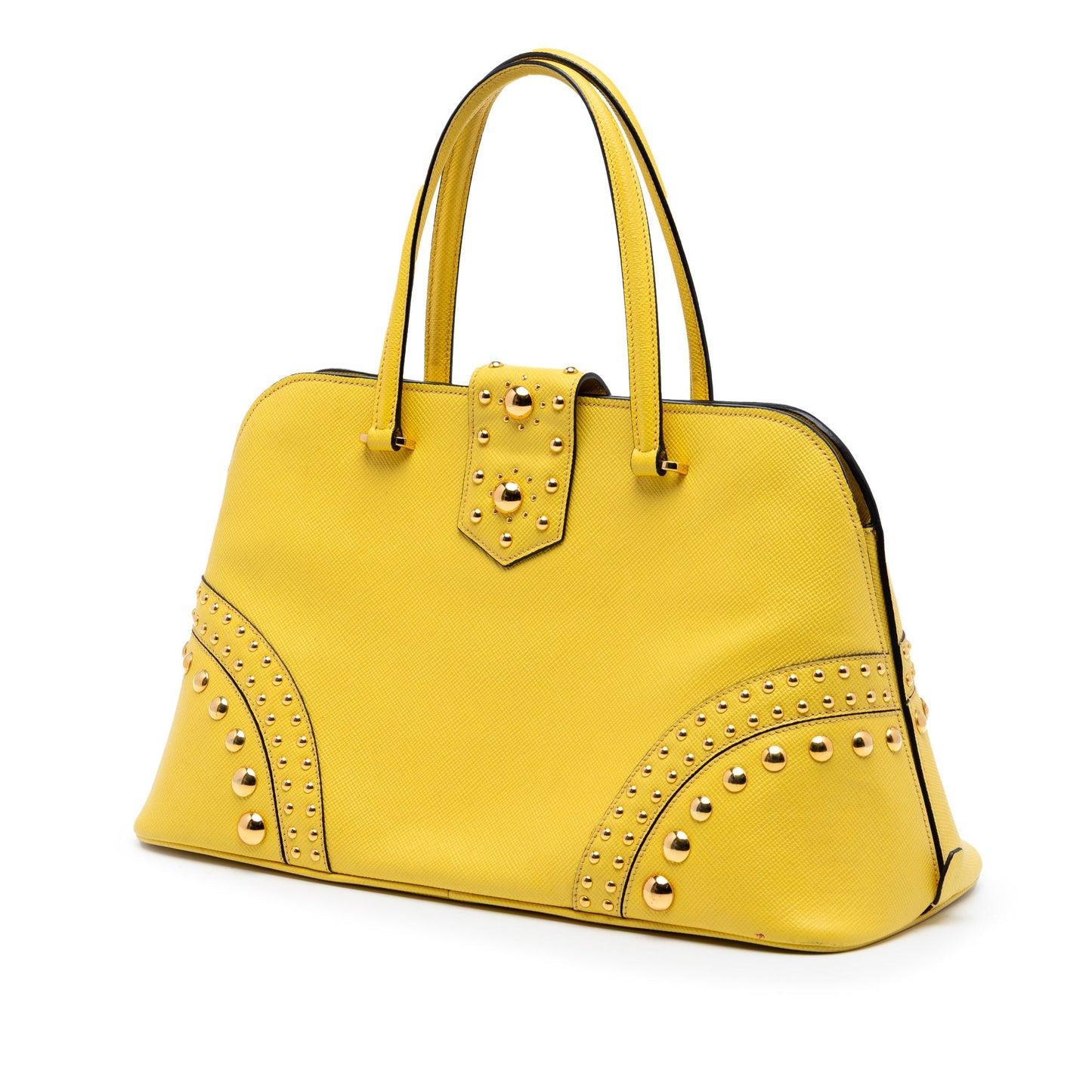 Studded Saffiano Cuir Promenade Satchel