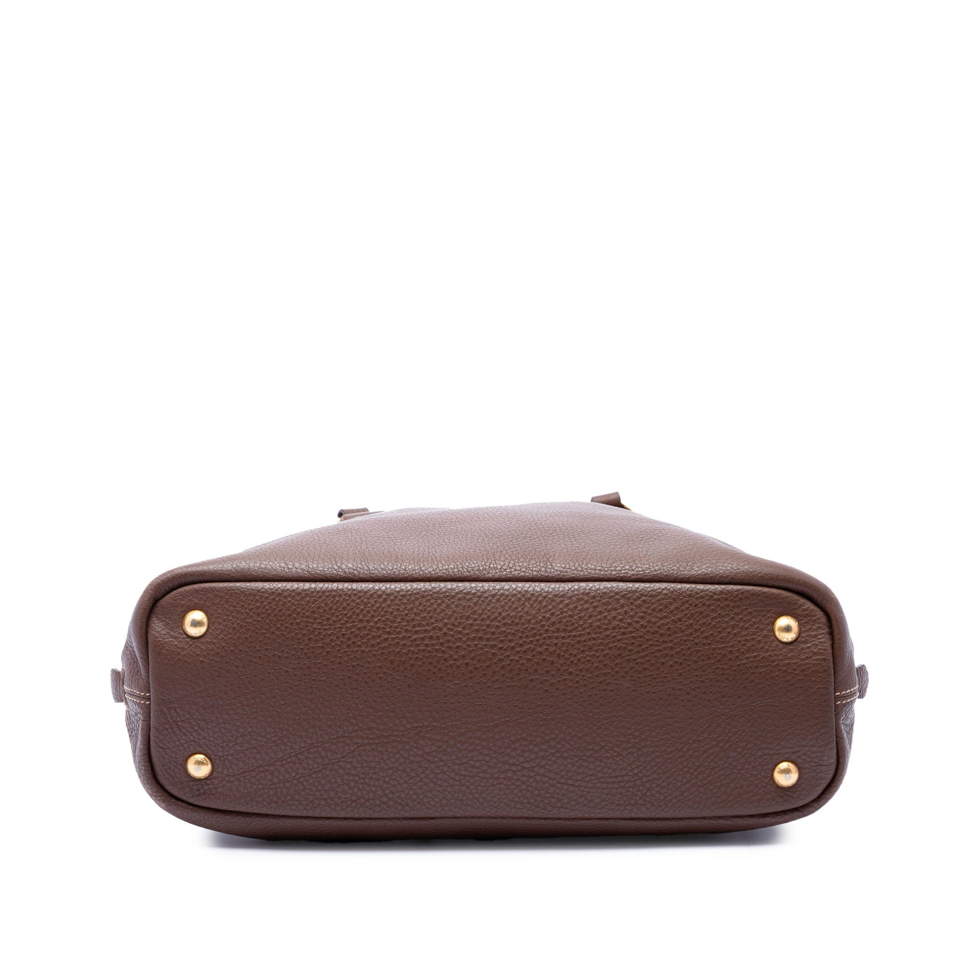 Prada Vitello Daino Side Zip Shopper Tote