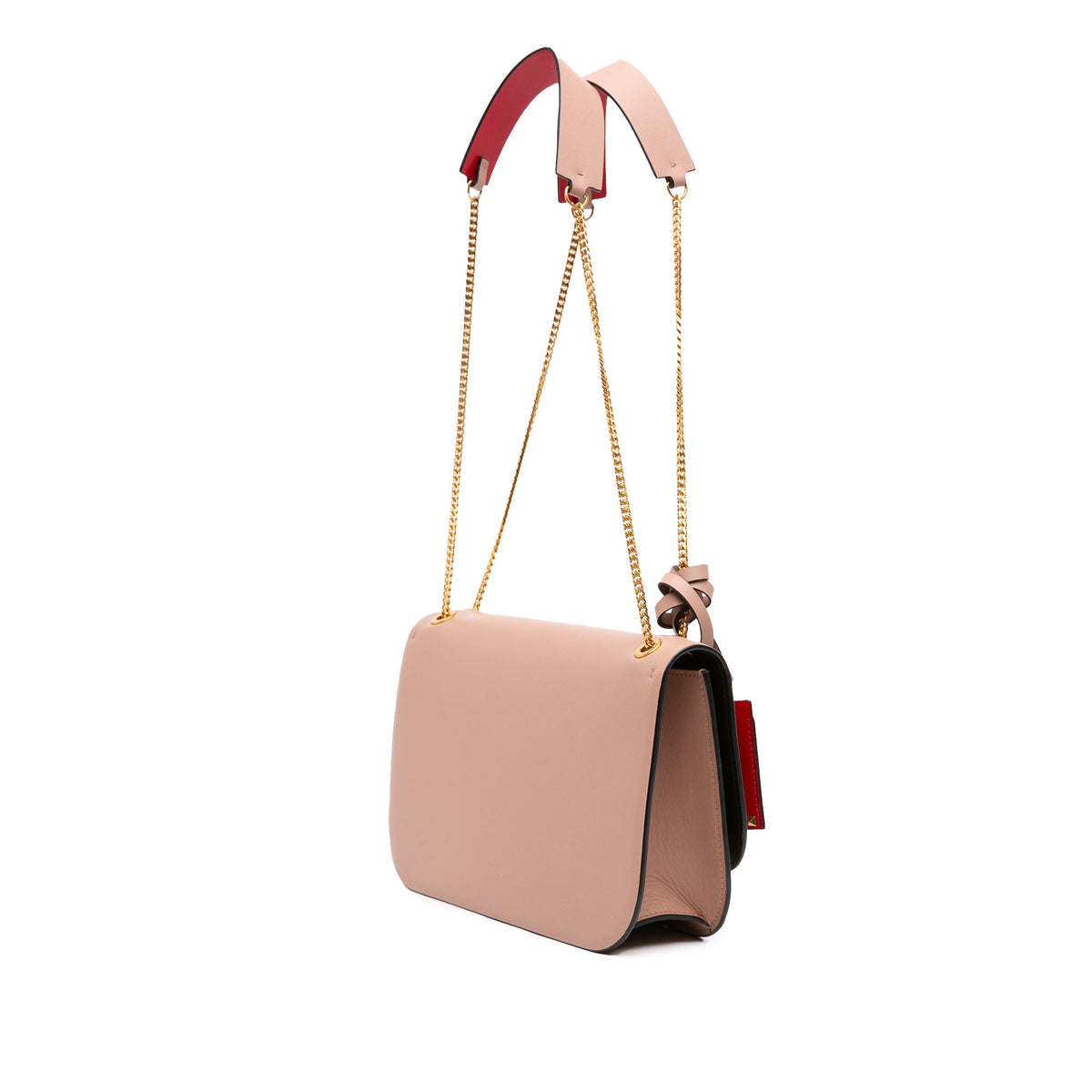 Valentino Medium Leather VLock Shoulder Bag — Brown