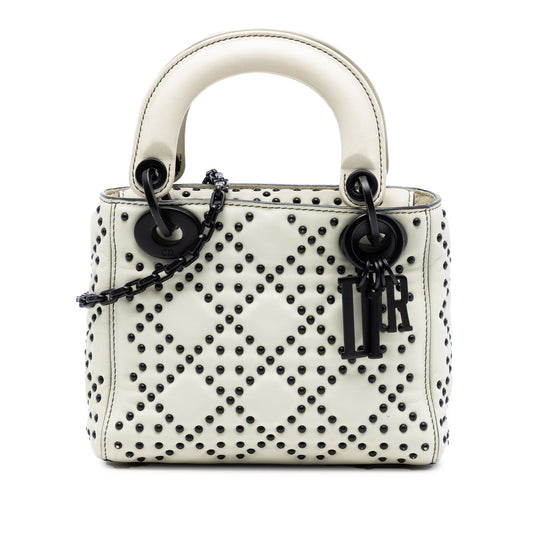 Dior Mini Lambskin Cannage Studded Supple Lady Dior