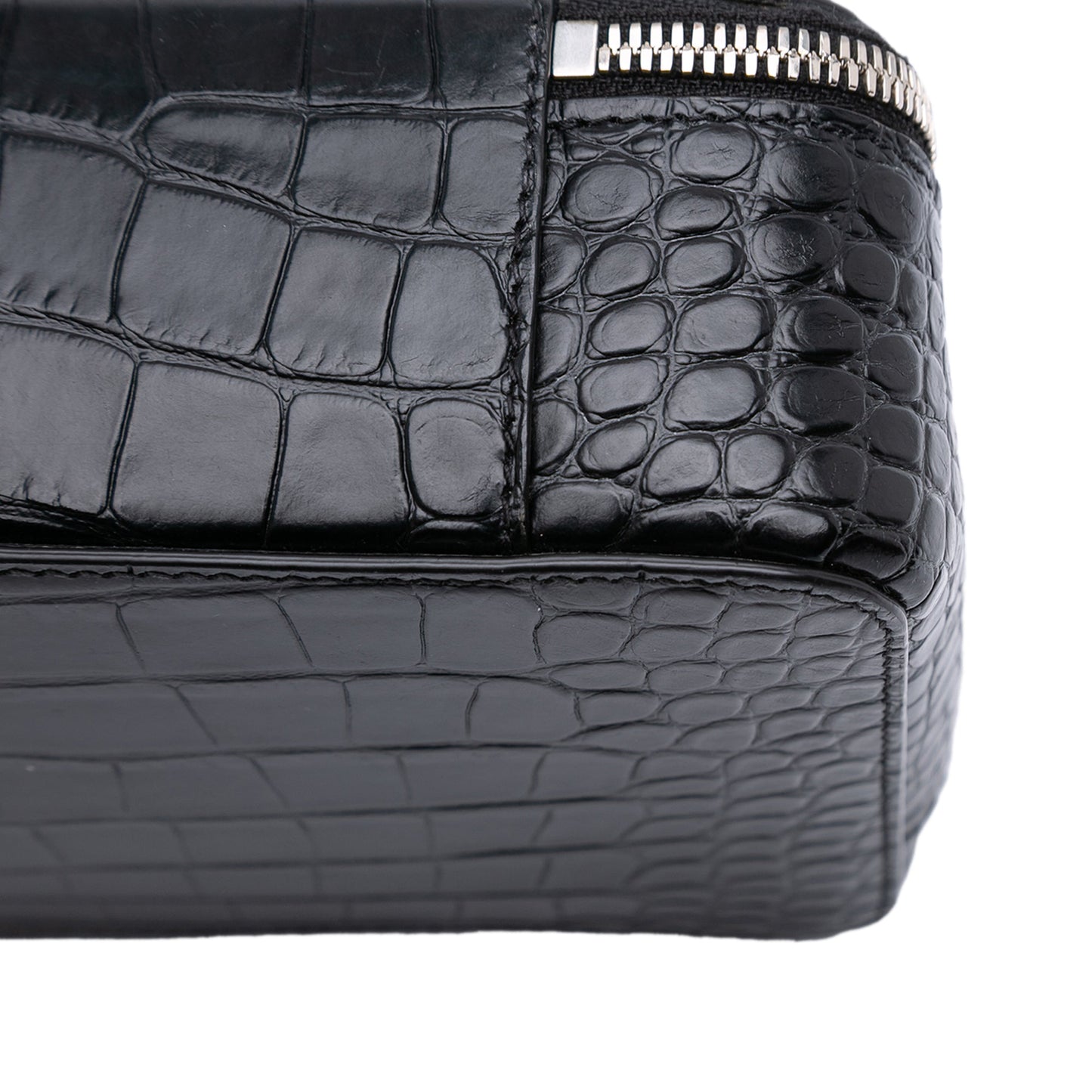 Balenciaga Croc Embossed Leather Wristlet Clutch