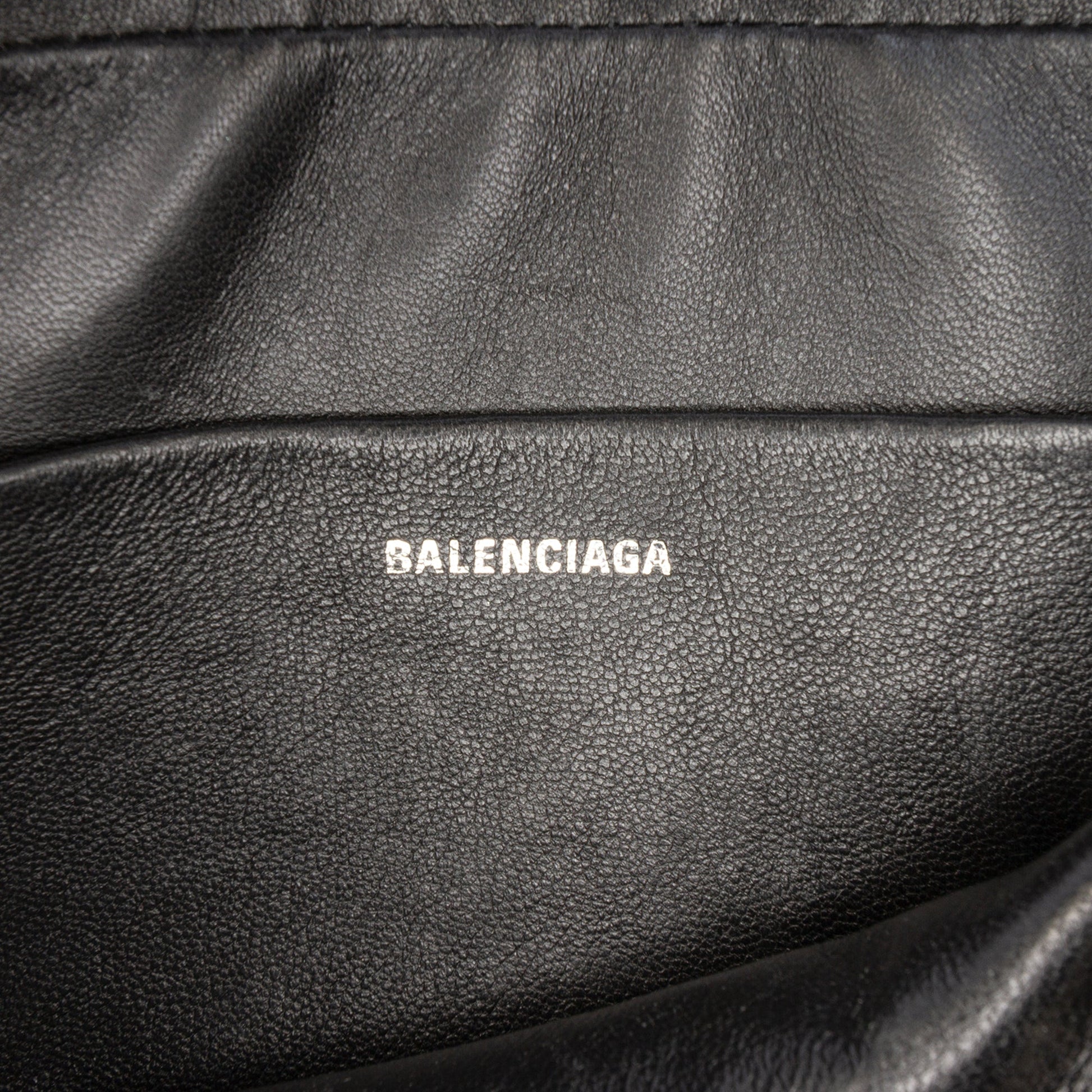 Balenciaga Croc Embossed Leather Wristlet Clutch