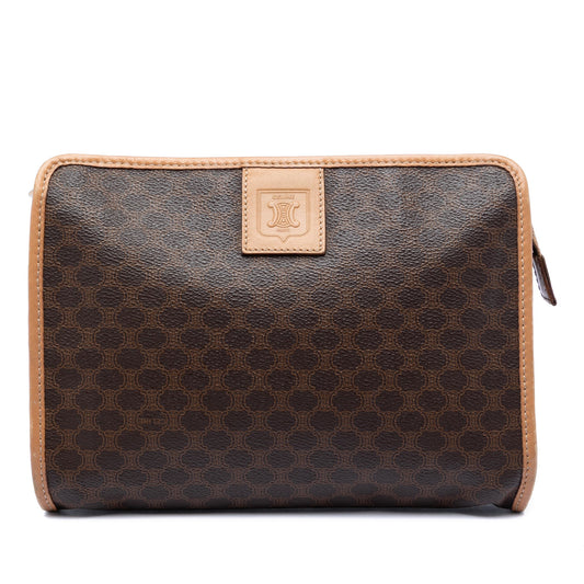 Celine Macadam Coated Canvas Clutch