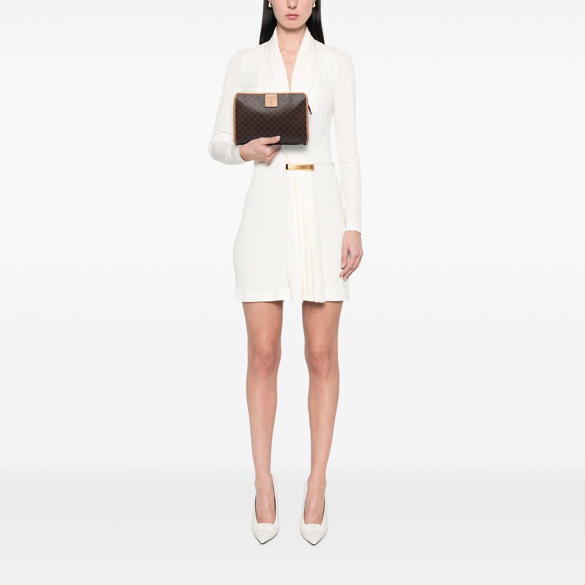 Celine Macadam Coated Canvas Clutch