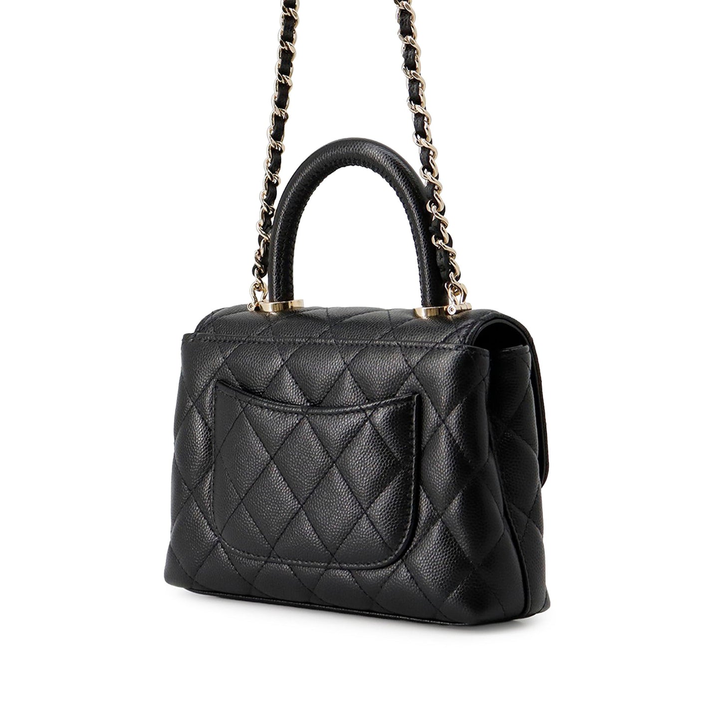 Chanel Extra Mini Quilted Caviar Coco Top Handle Bag
