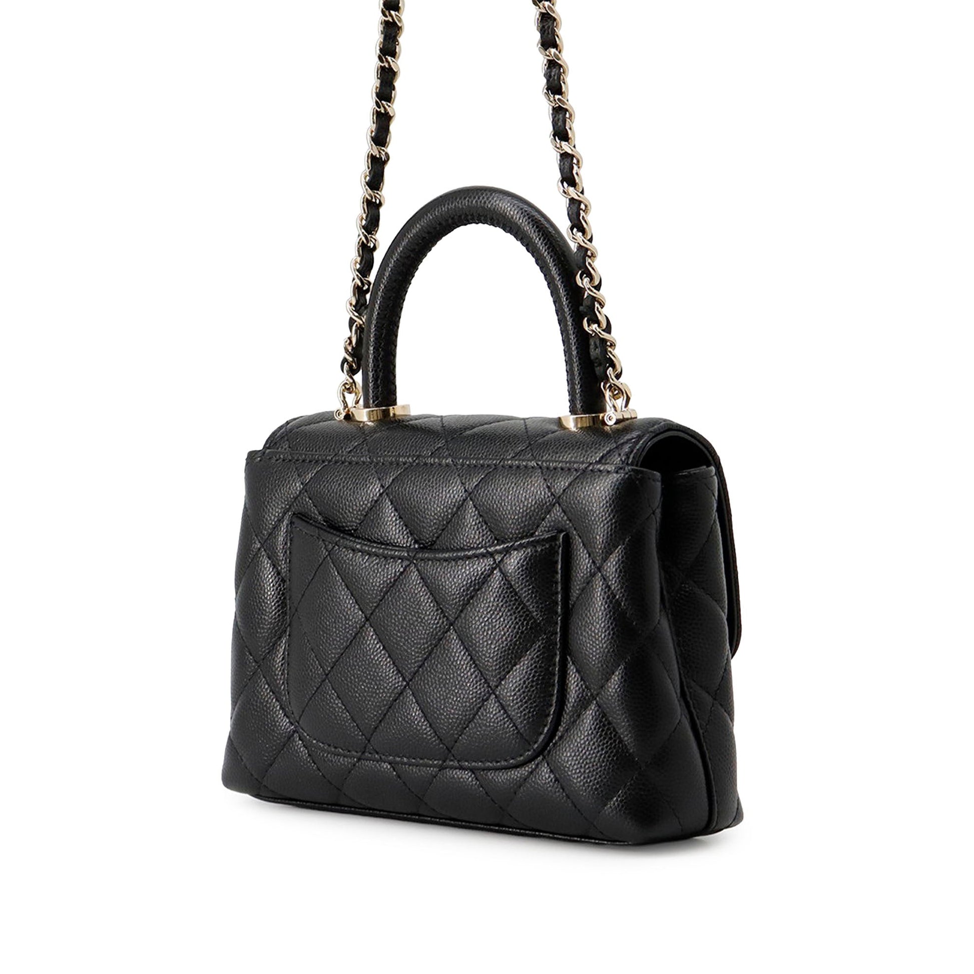Chanel Extra Mini Quilted Caviar Coco Top Handle Bag