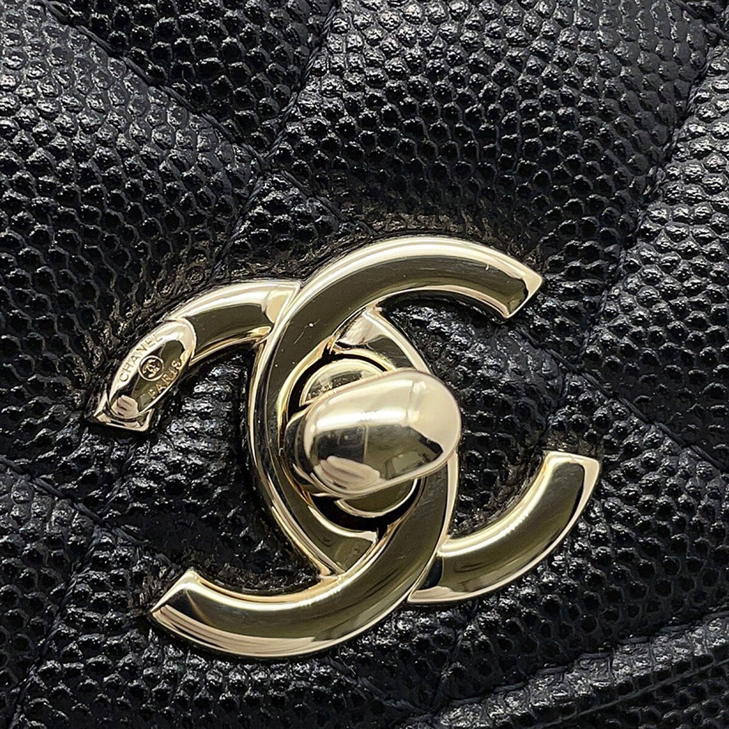 Chanel Extra Mini Quilted Caviar Coco Top Handle Bag