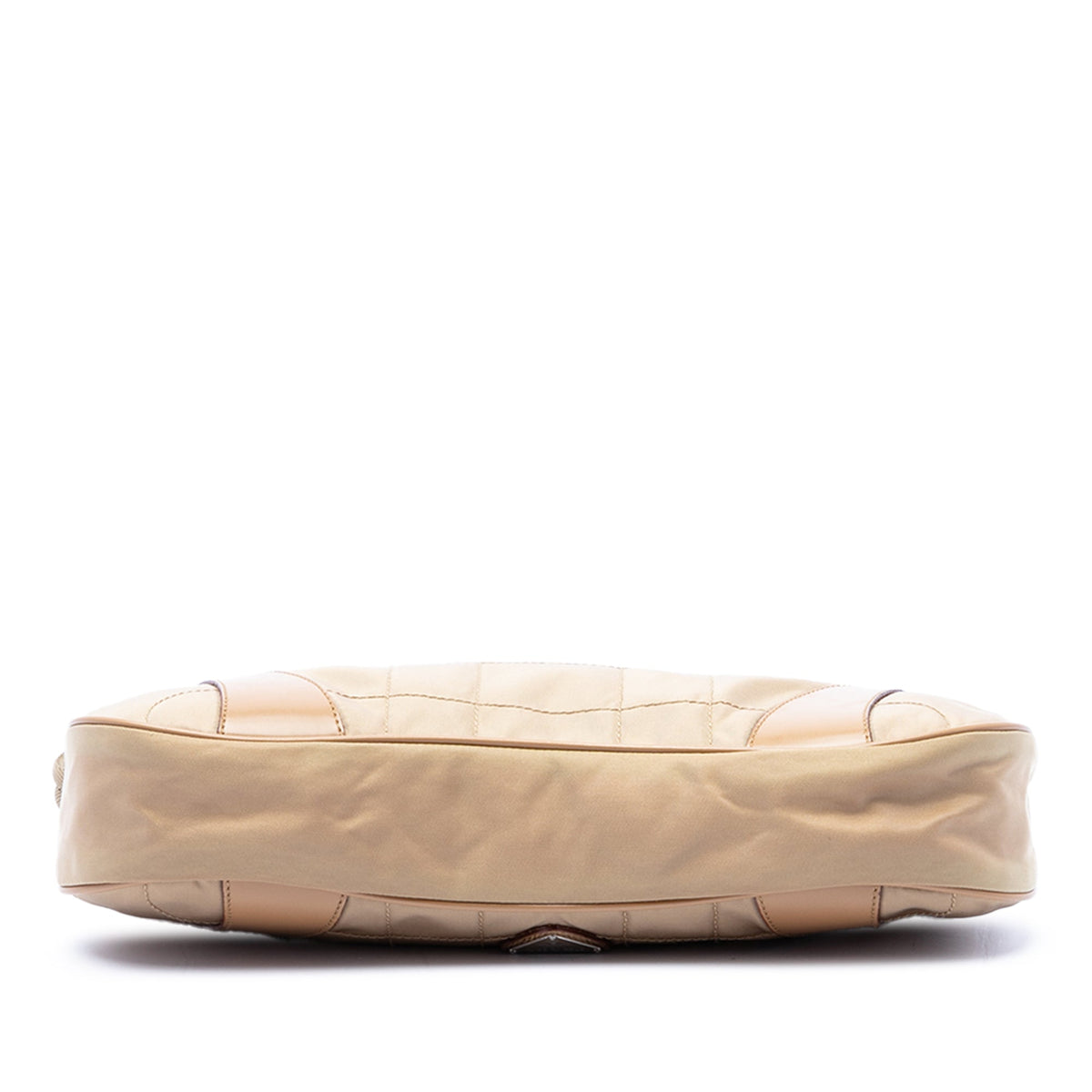 Prada Vitello Drive Trimmed Tessuto Shoulder Bag — Beige