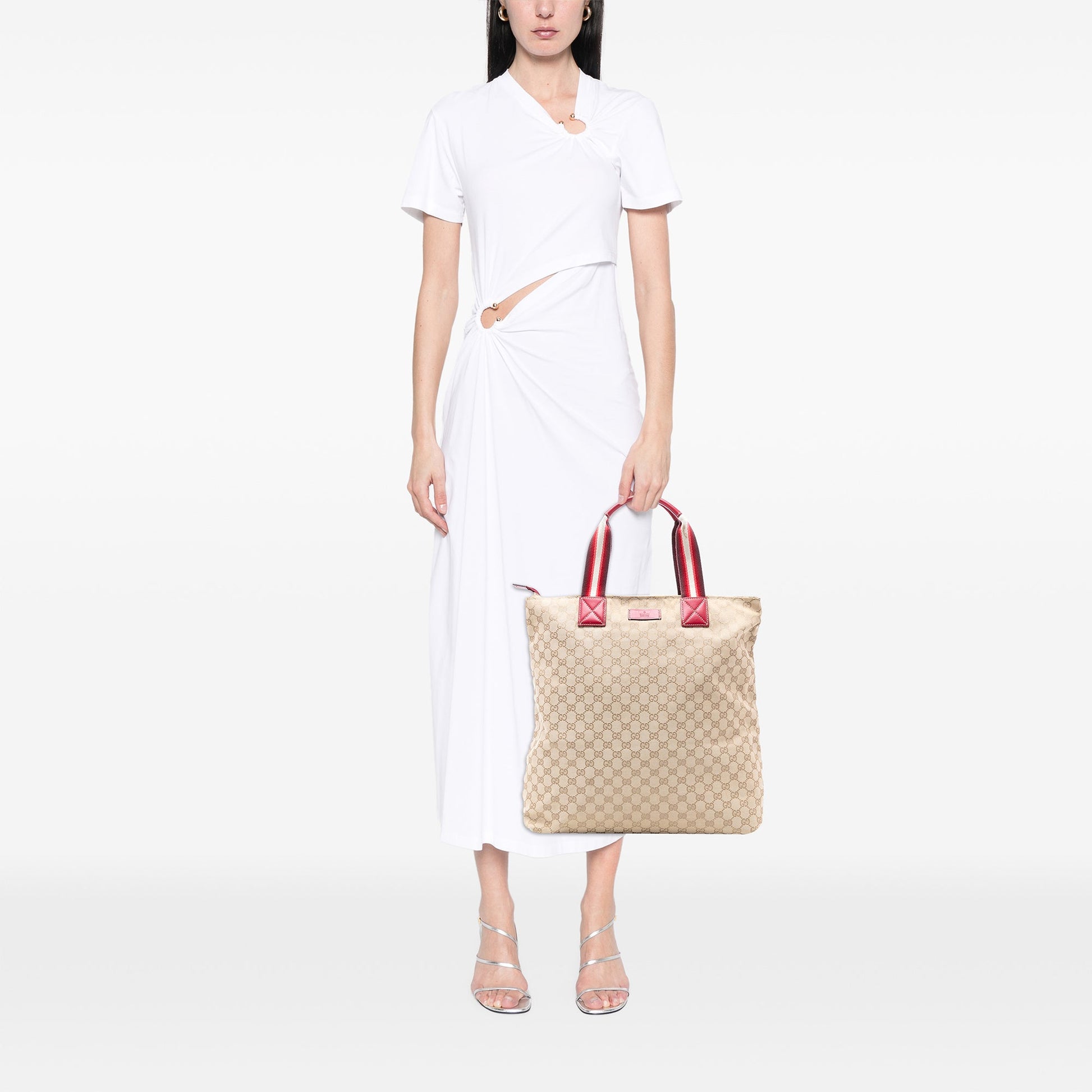 Gucci GG Canvas Web Vertical Tote