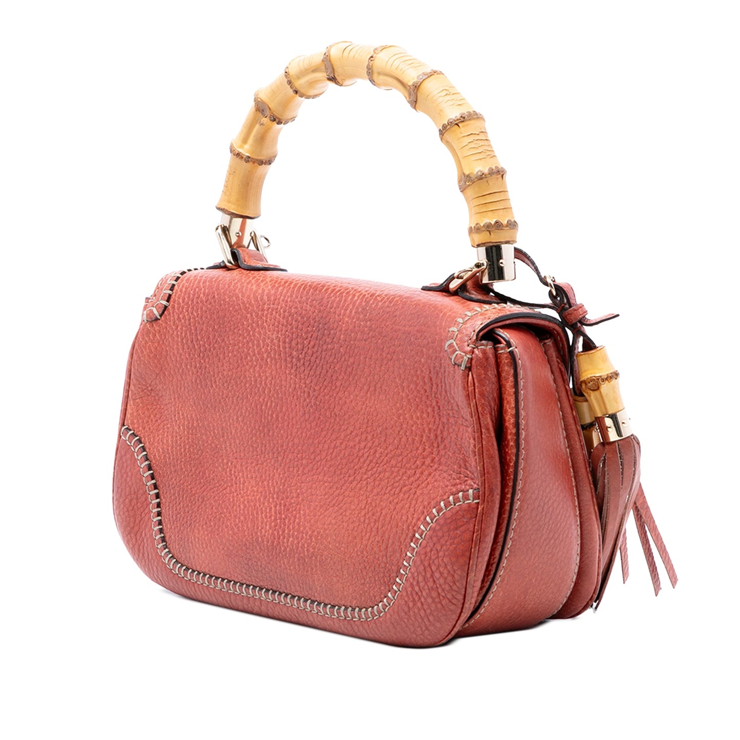 Gucci Medium Leather New Bamboo Satchel