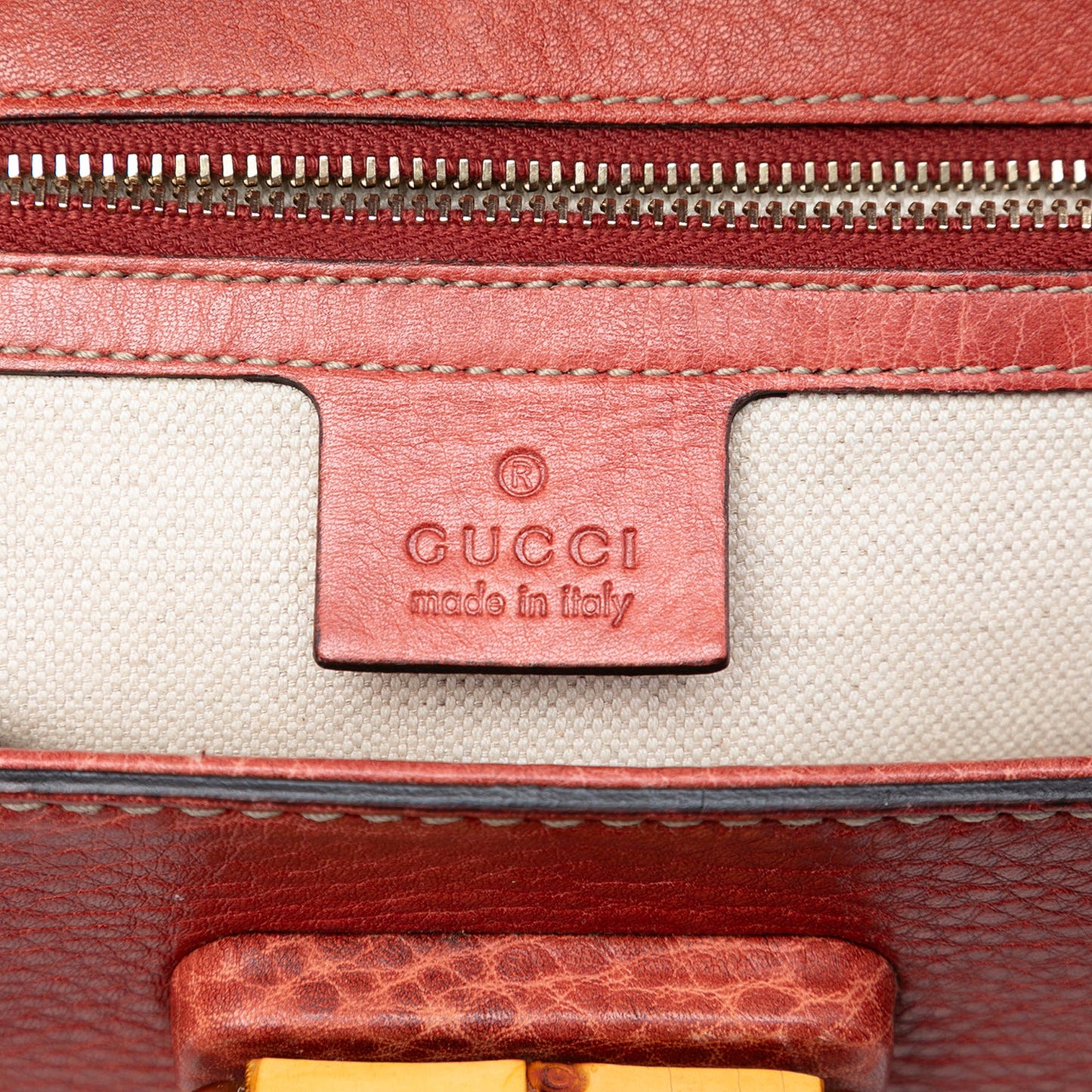 Gucci Medium Leather New Bamboo Satchel