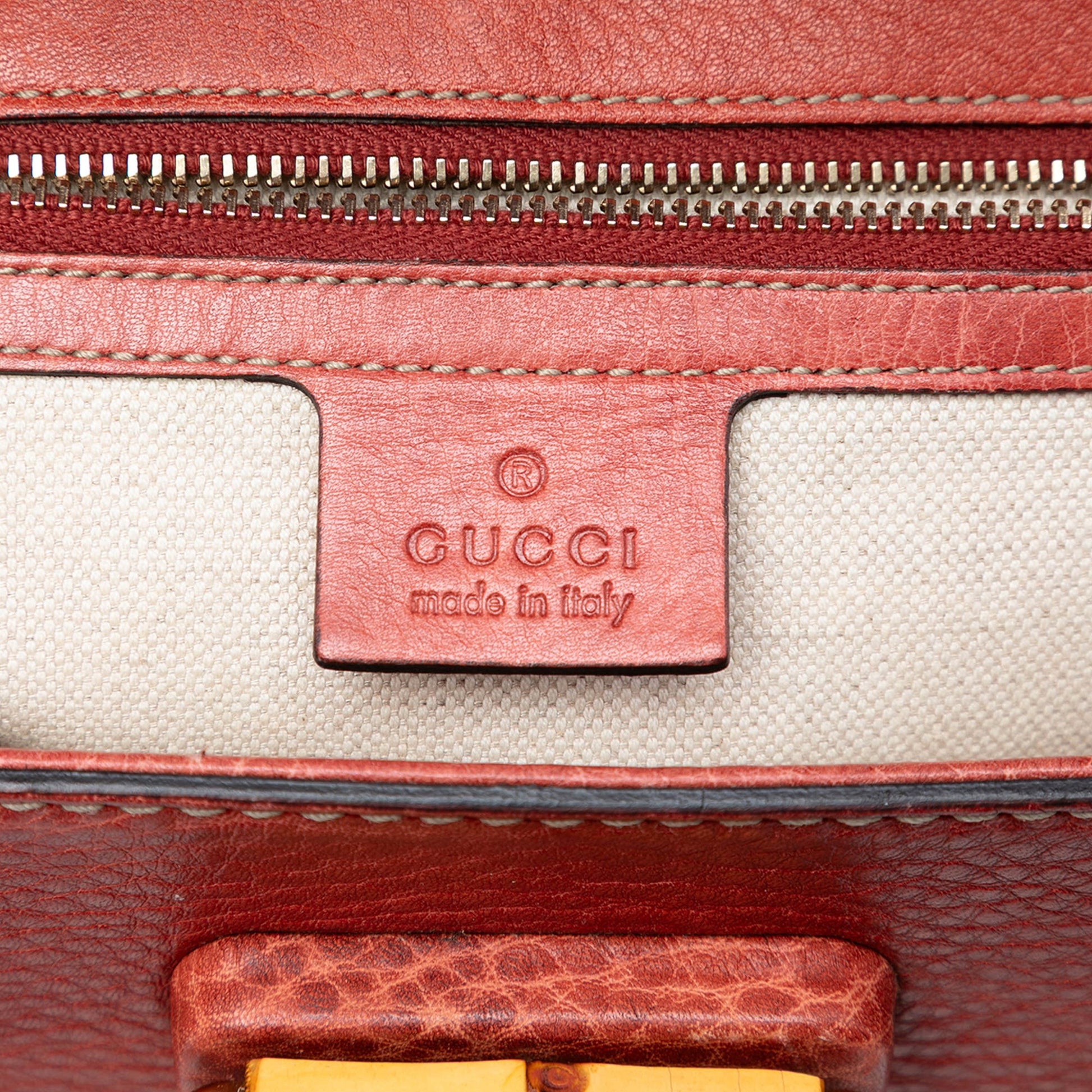 Gucci Medium Leather New Bamboo Satchel