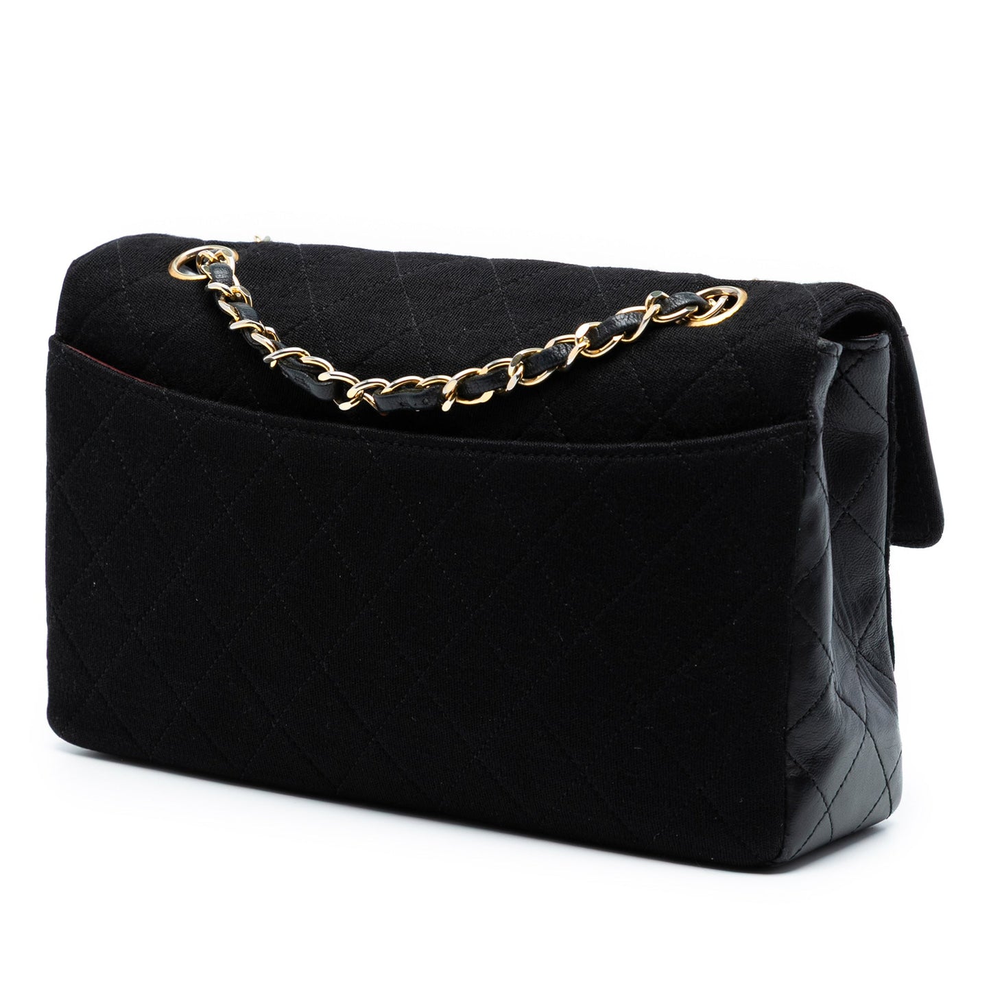 Chanel CC Quilted Jersey and Lambskin Flap