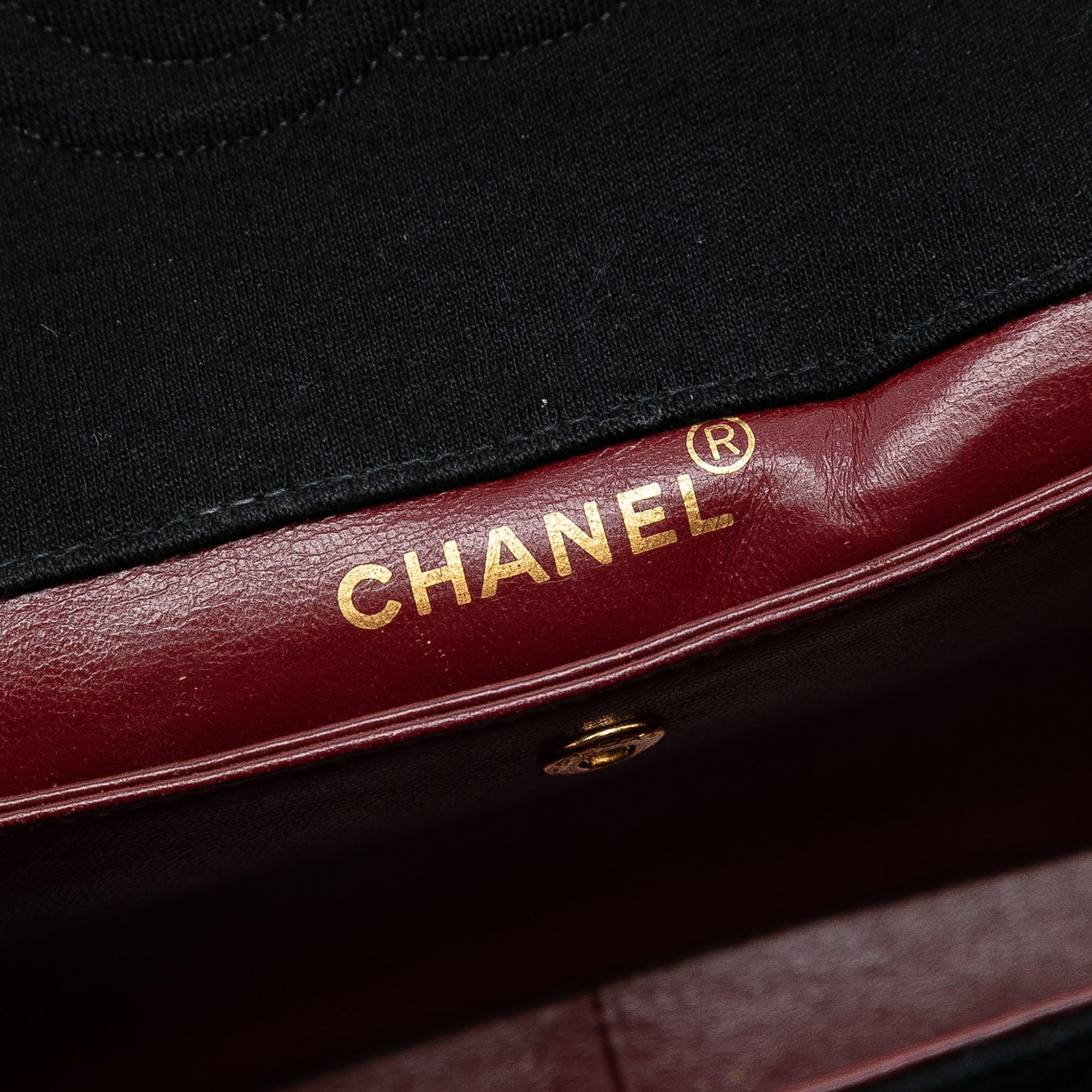 Chanel CC Quilted Jersey and Lambskin Flap
