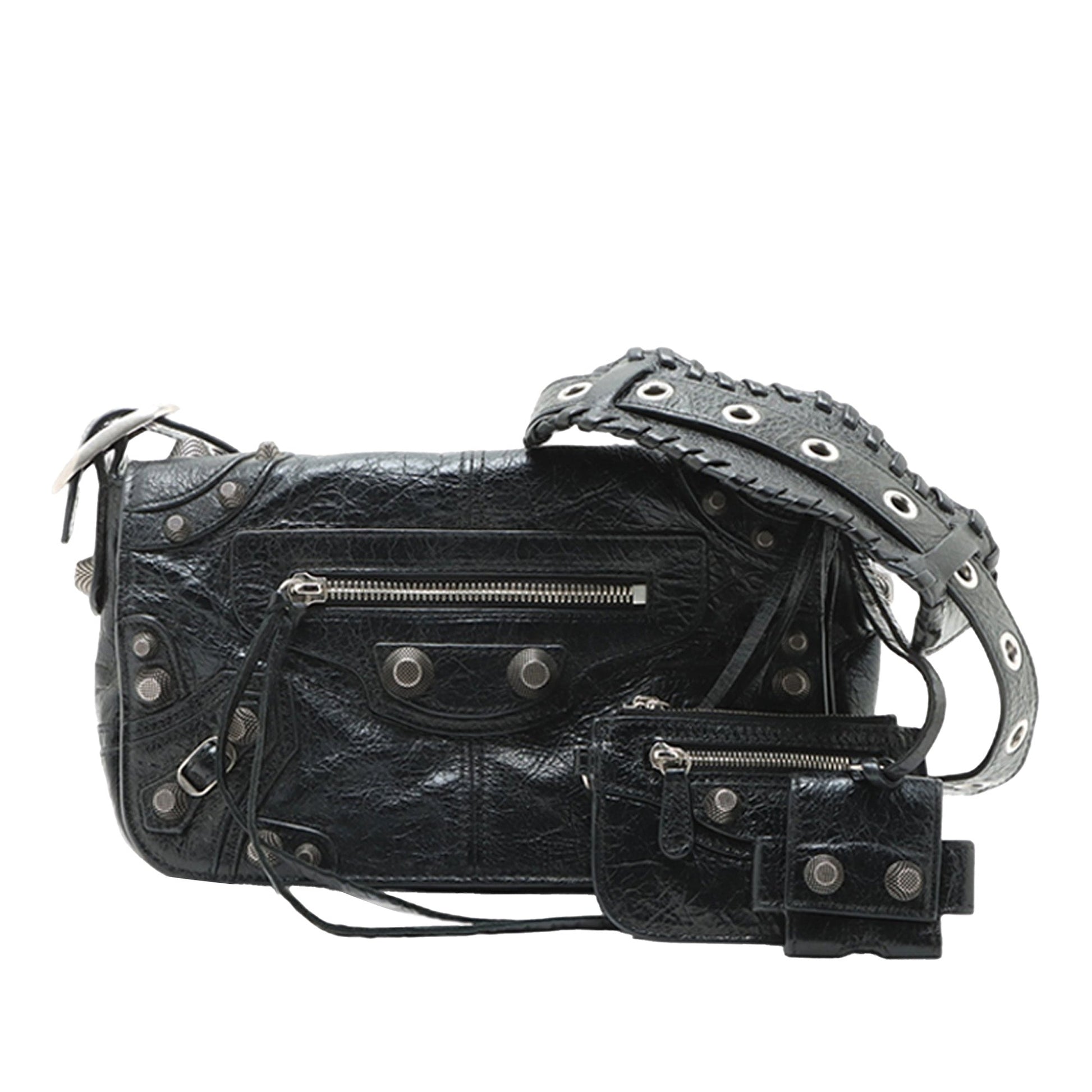 Balenciaga XS Lambskin Motocross Le Cagole Flap Crossbody