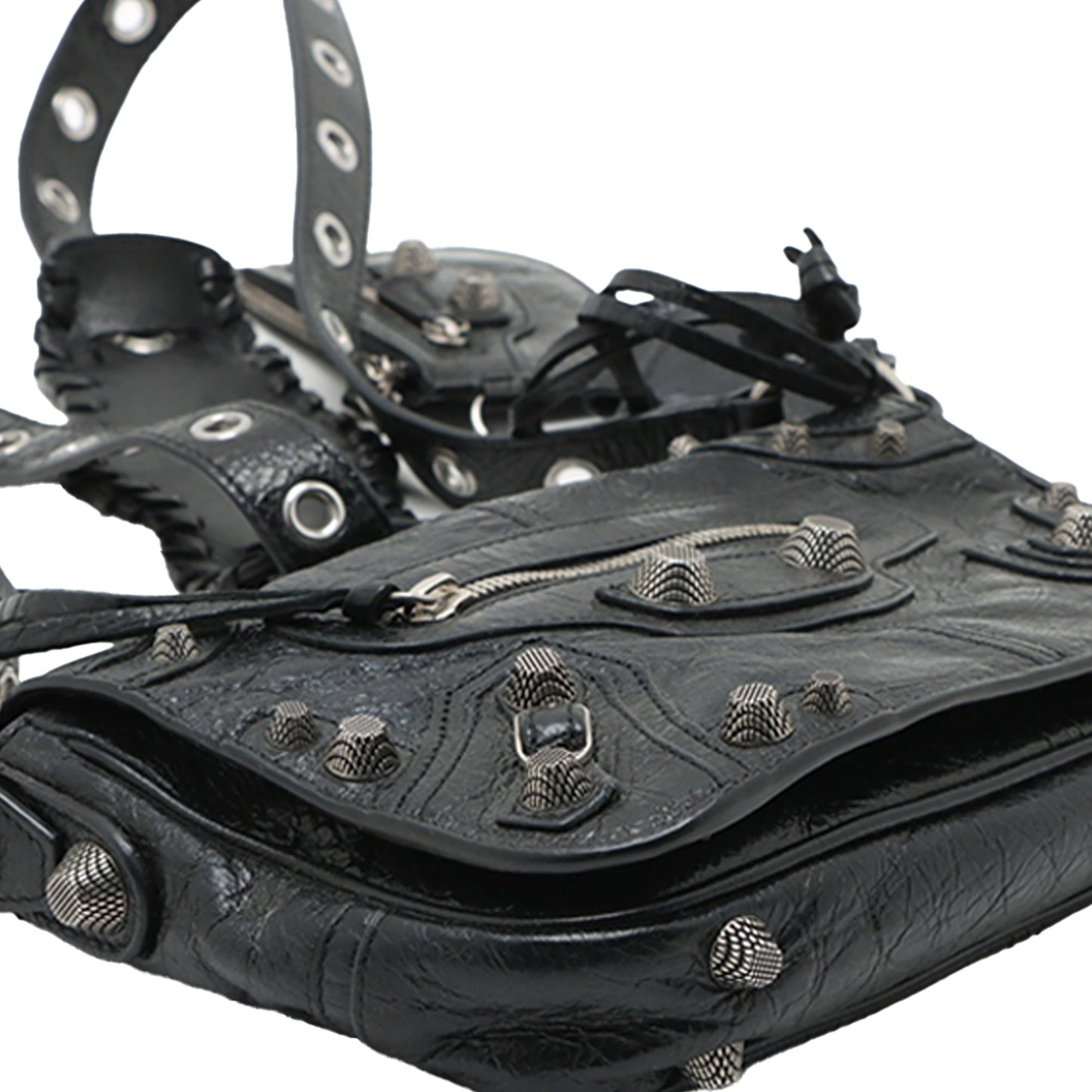 Balenciaga XS Lambskin Motocross Le Cagole Flap Crossbody
