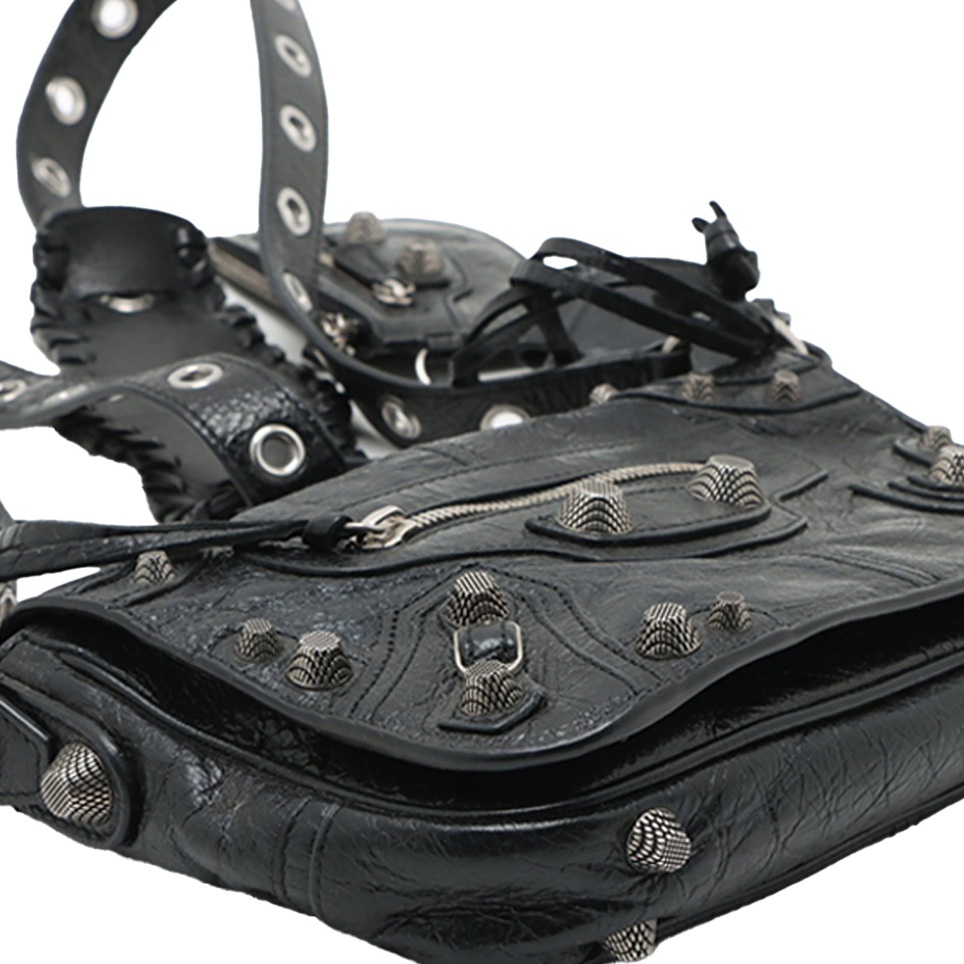 Balenciaga XS Lambskin Motocross Le Cagole Flap Crossbody