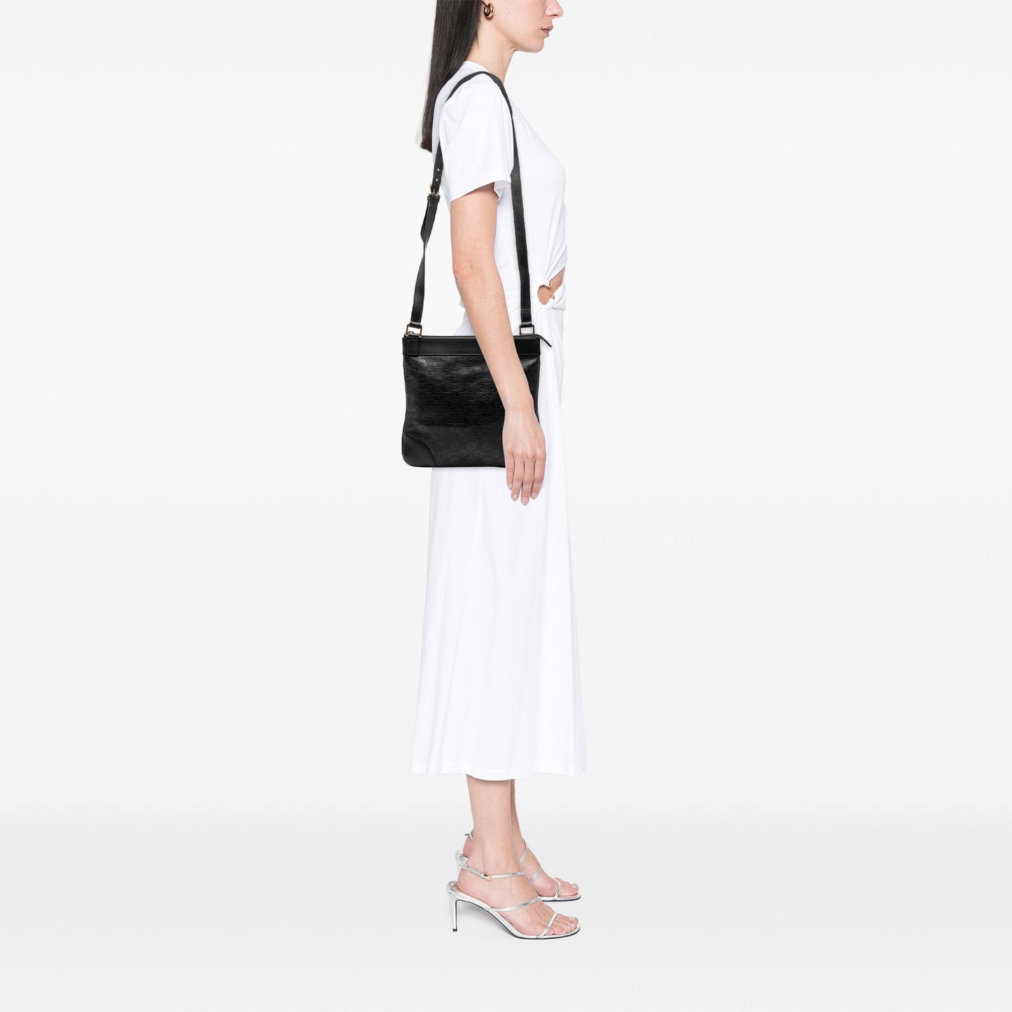 Gucci Embossed Leather Horsebit Crossbody