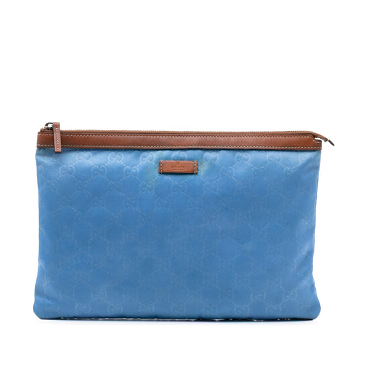 Gucci GG Nylon Top Zip Clutch