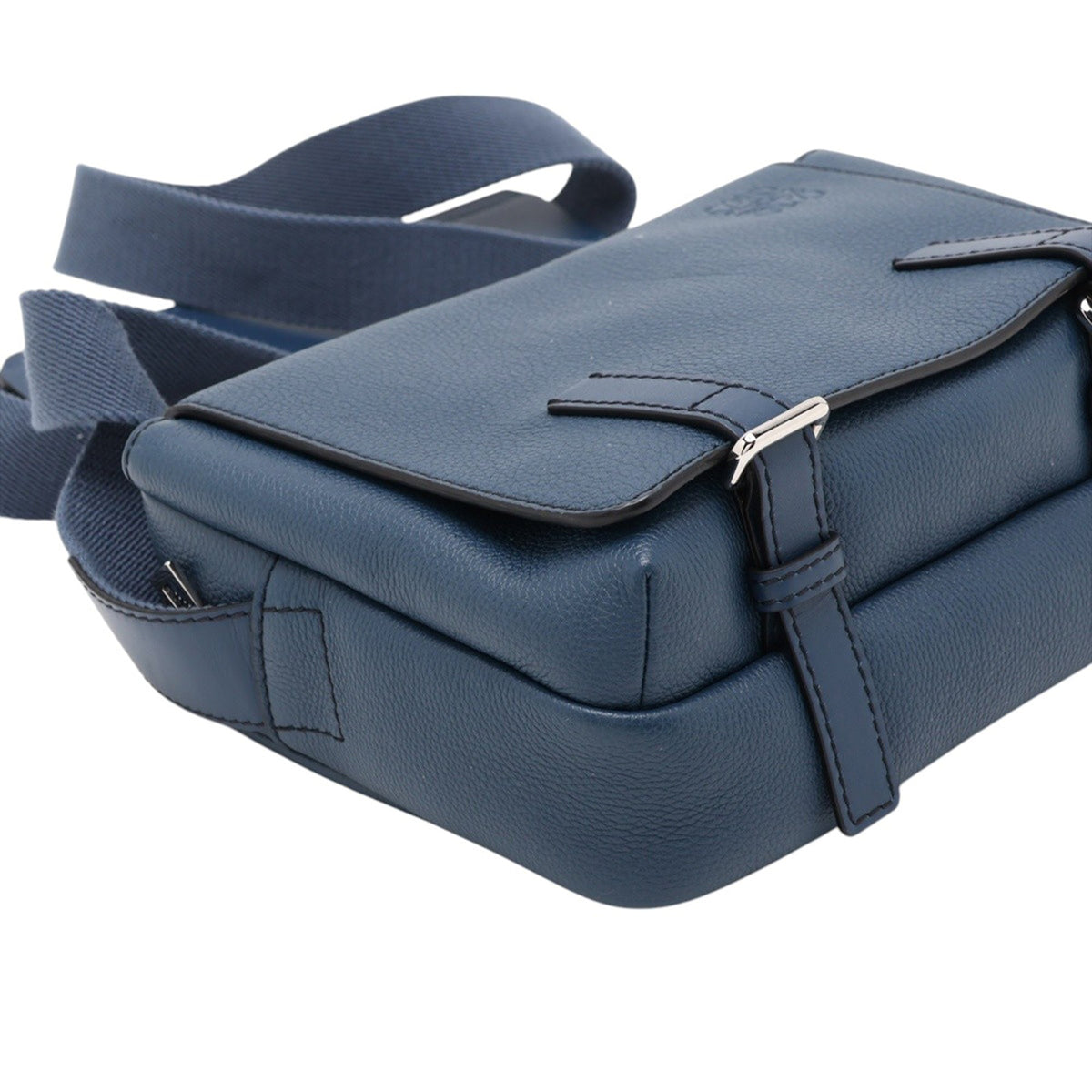 LOEWE Soft Grained Calfskin Military Messenger Bag XS — Blue