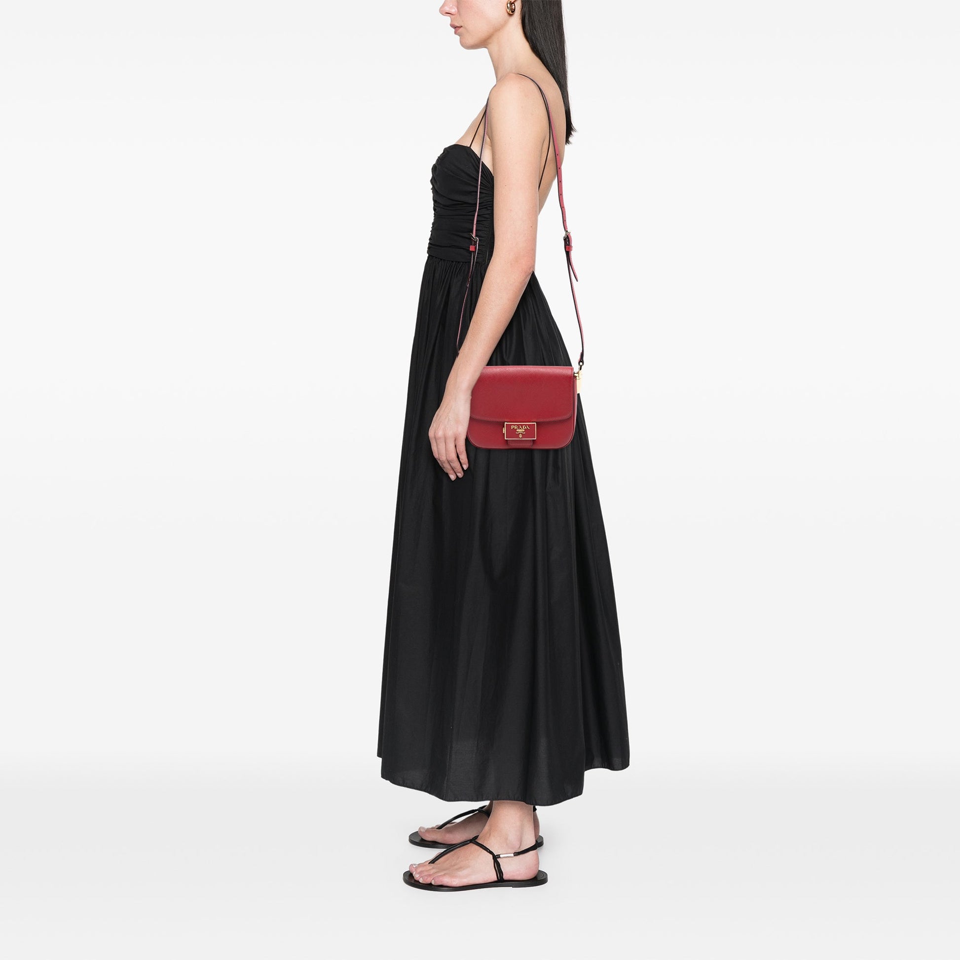 Prada Saffiano Lux Embleme Crossbody