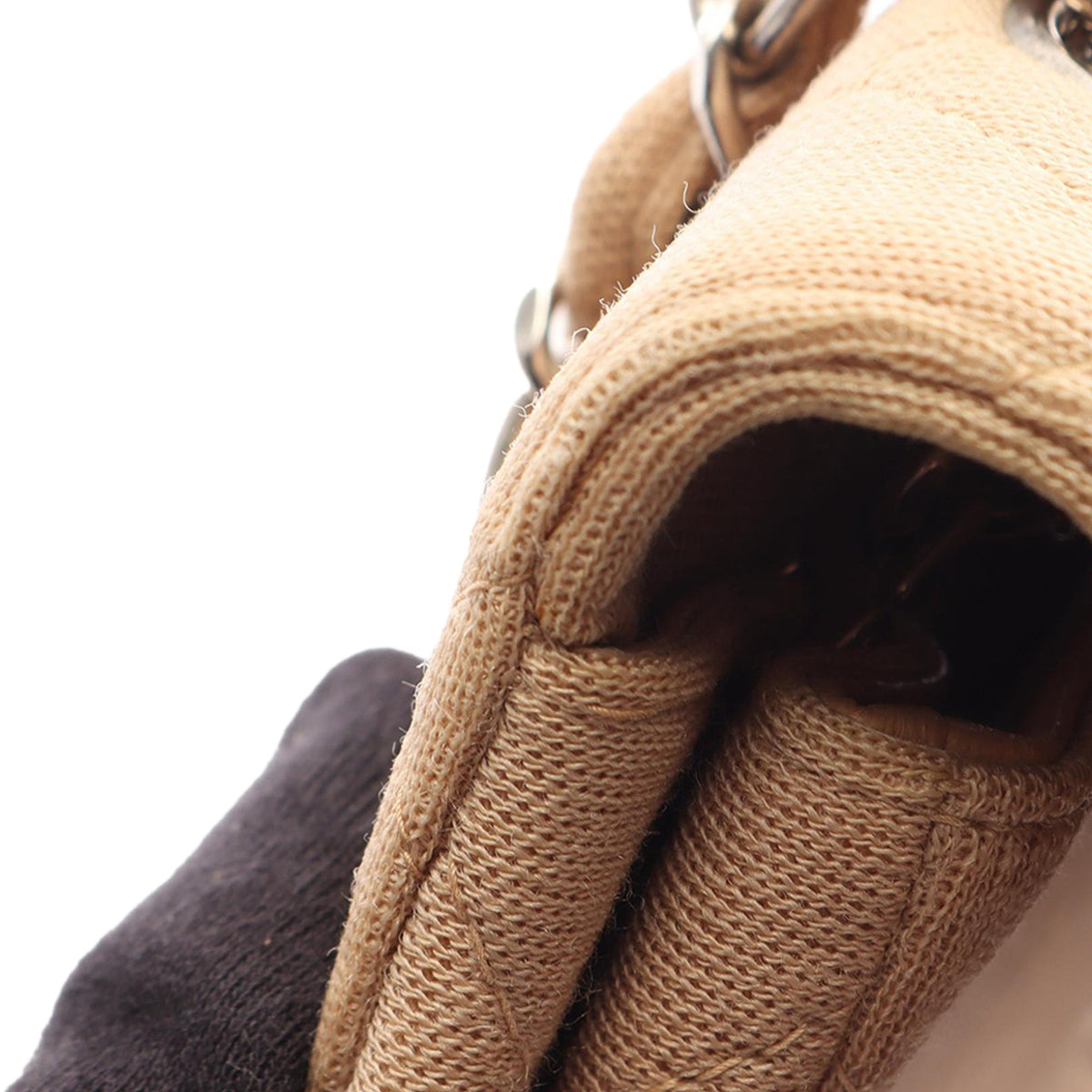 Chanel Medium Classic Jersey Single Flap — Beige