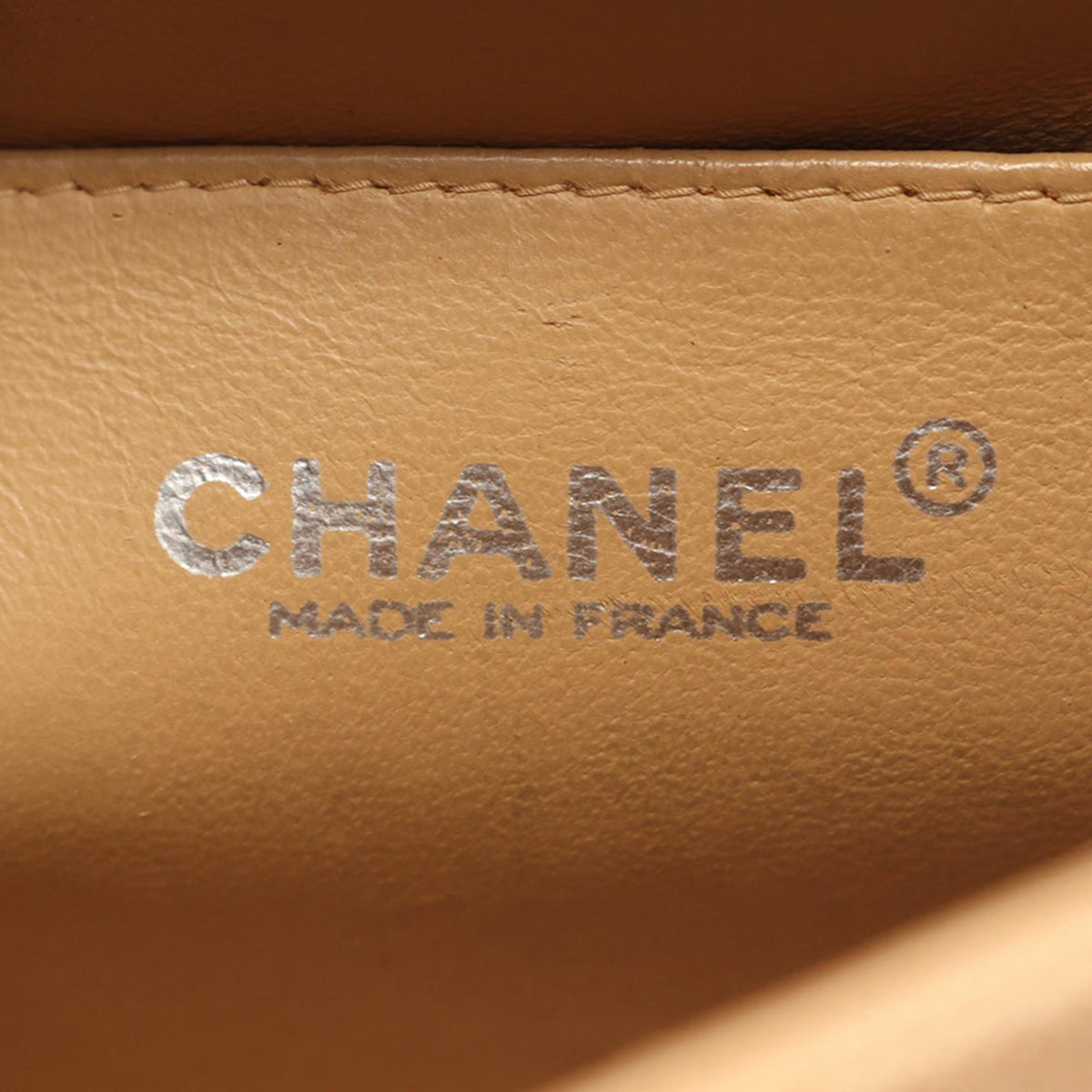 Chanel Medium Classic Jersey Single Flap — Beige