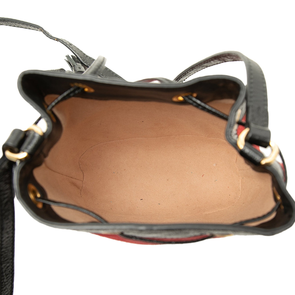 Gucci Mini Suede and Patent Web Ophidia Bucket Bag
