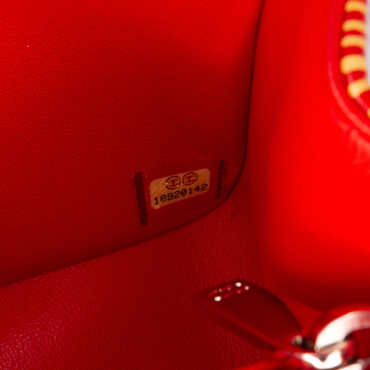 Chanel Mini Square Classic Patent Striped Single Flap