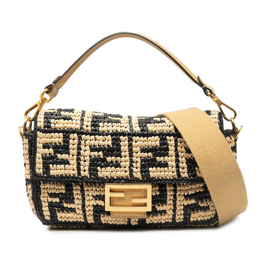 Zucca Raffia Baguette Satchel