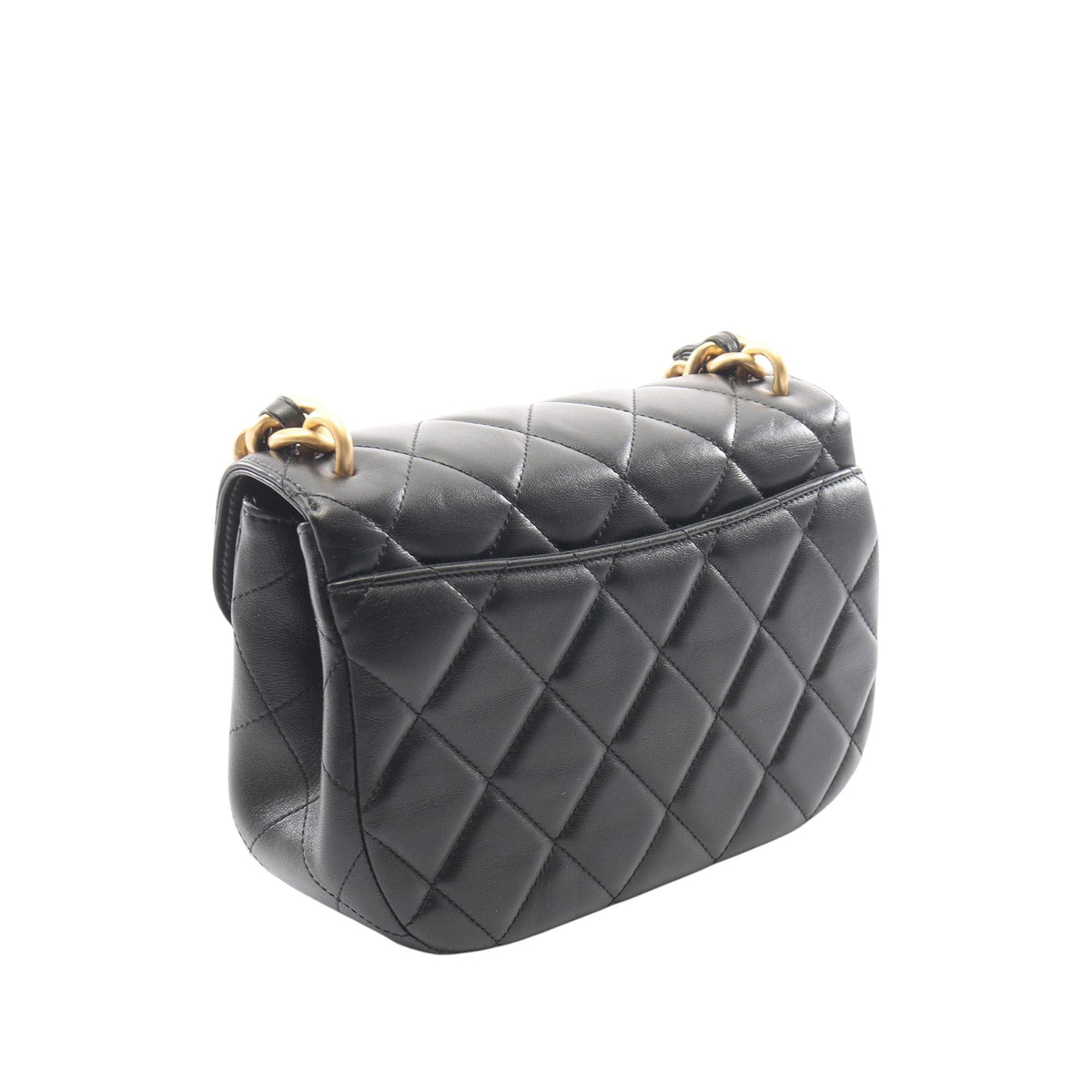 Chanel Quilted Lambskin Half Moon Single Flap