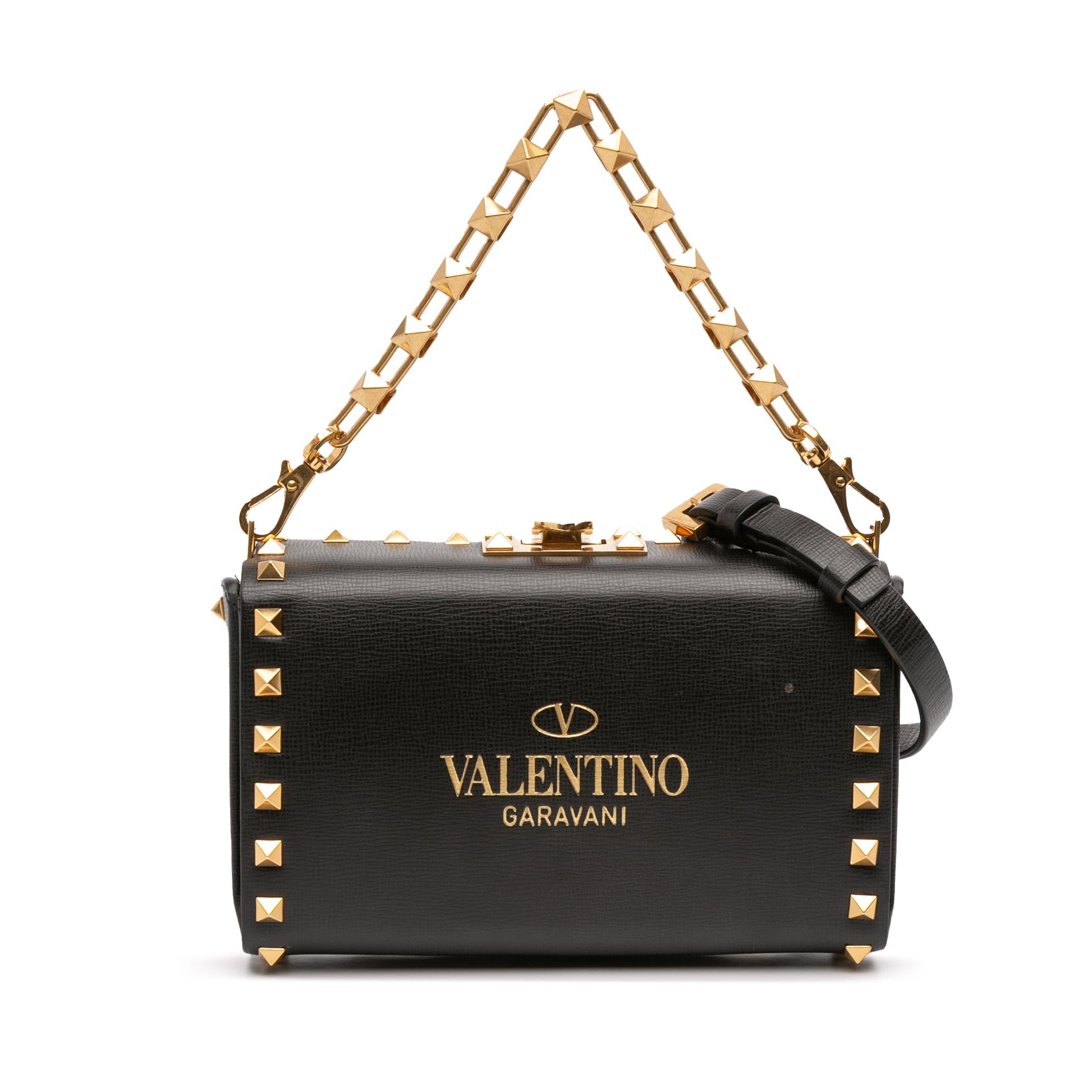 Valentino Leather Rockstud Alcove Box Satchel