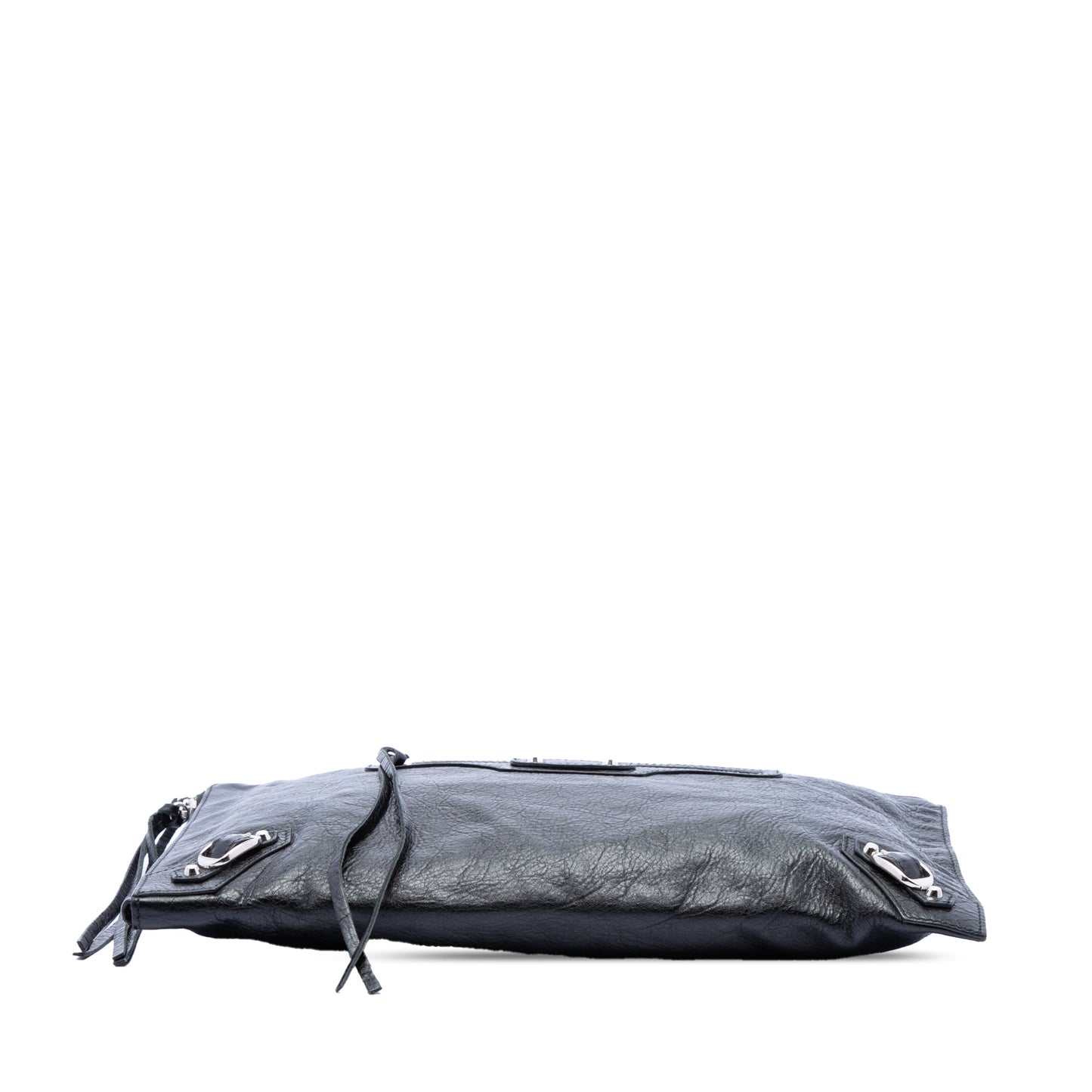 Balenciaga Lambskin Motocross Classic Zip Around Flat Clutch