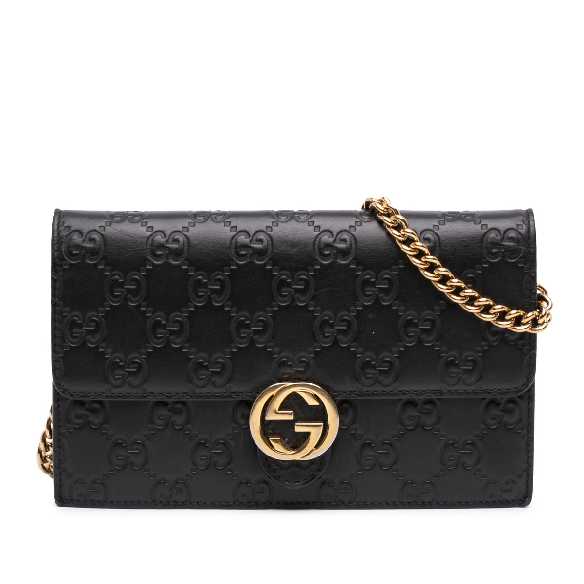 Gucci Guccissima Interlocking G Wallet on Chain