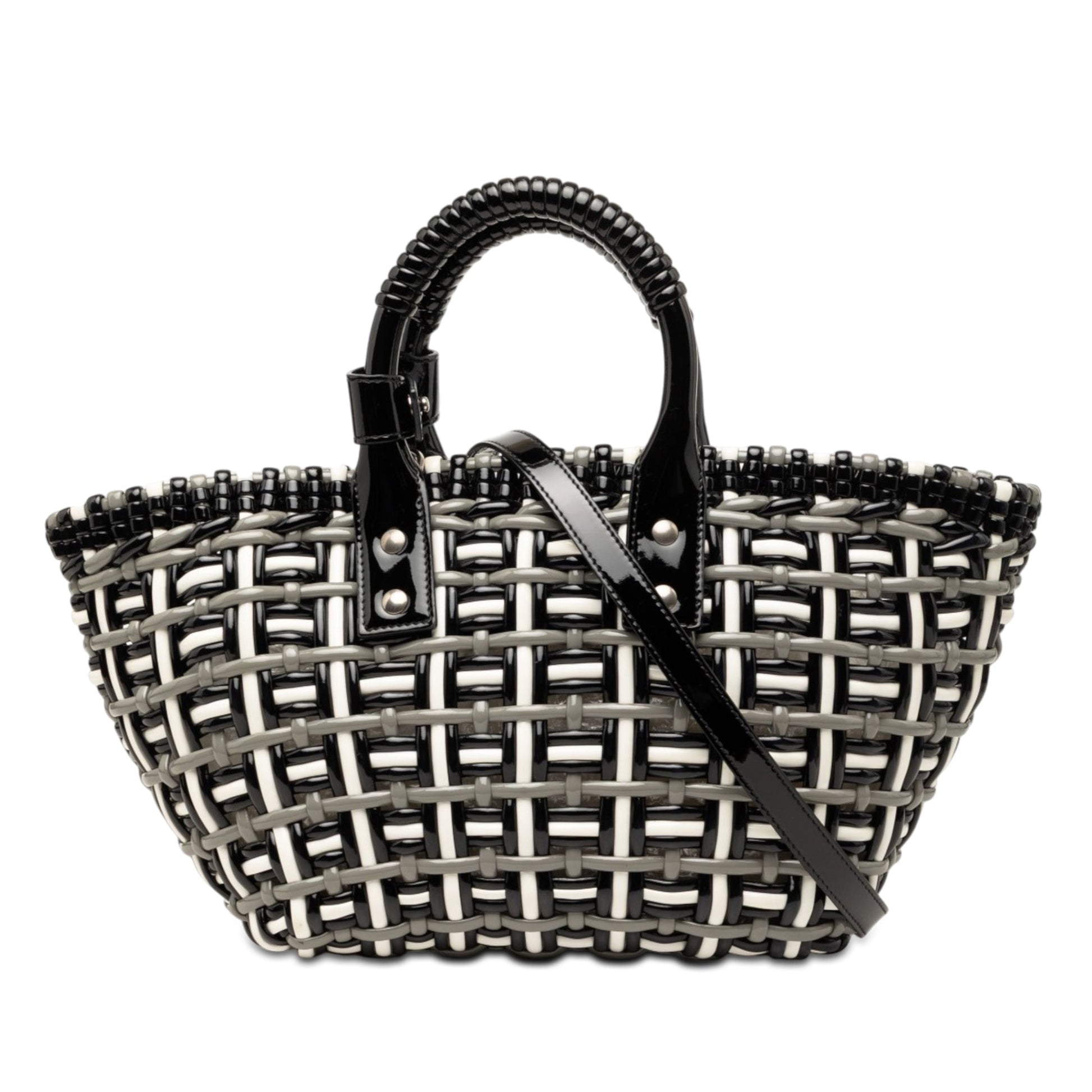Balenciaga Faux Leather Bistro Basket Bag XS