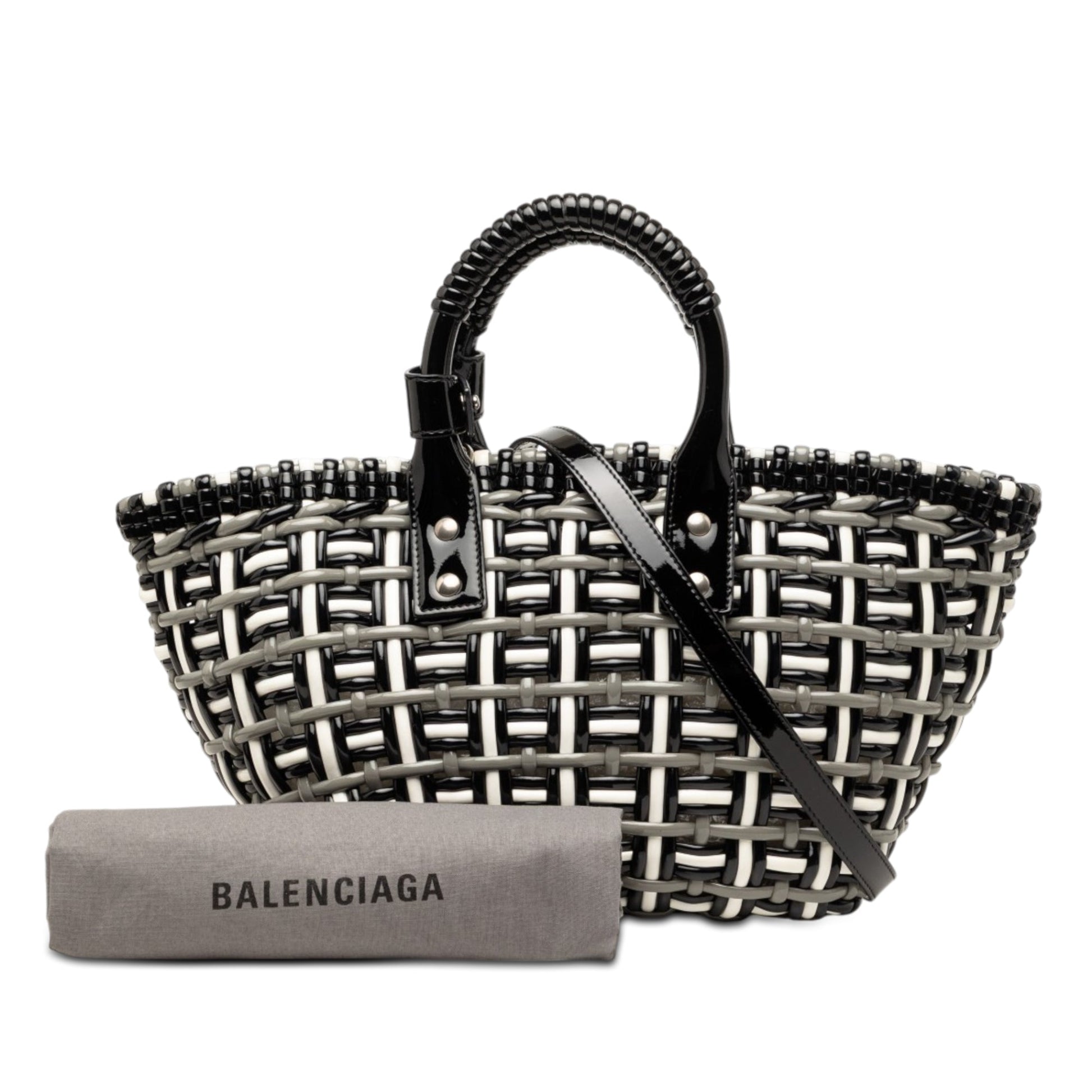 Balenciaga Faux Leather Bistro Basket Bag XS