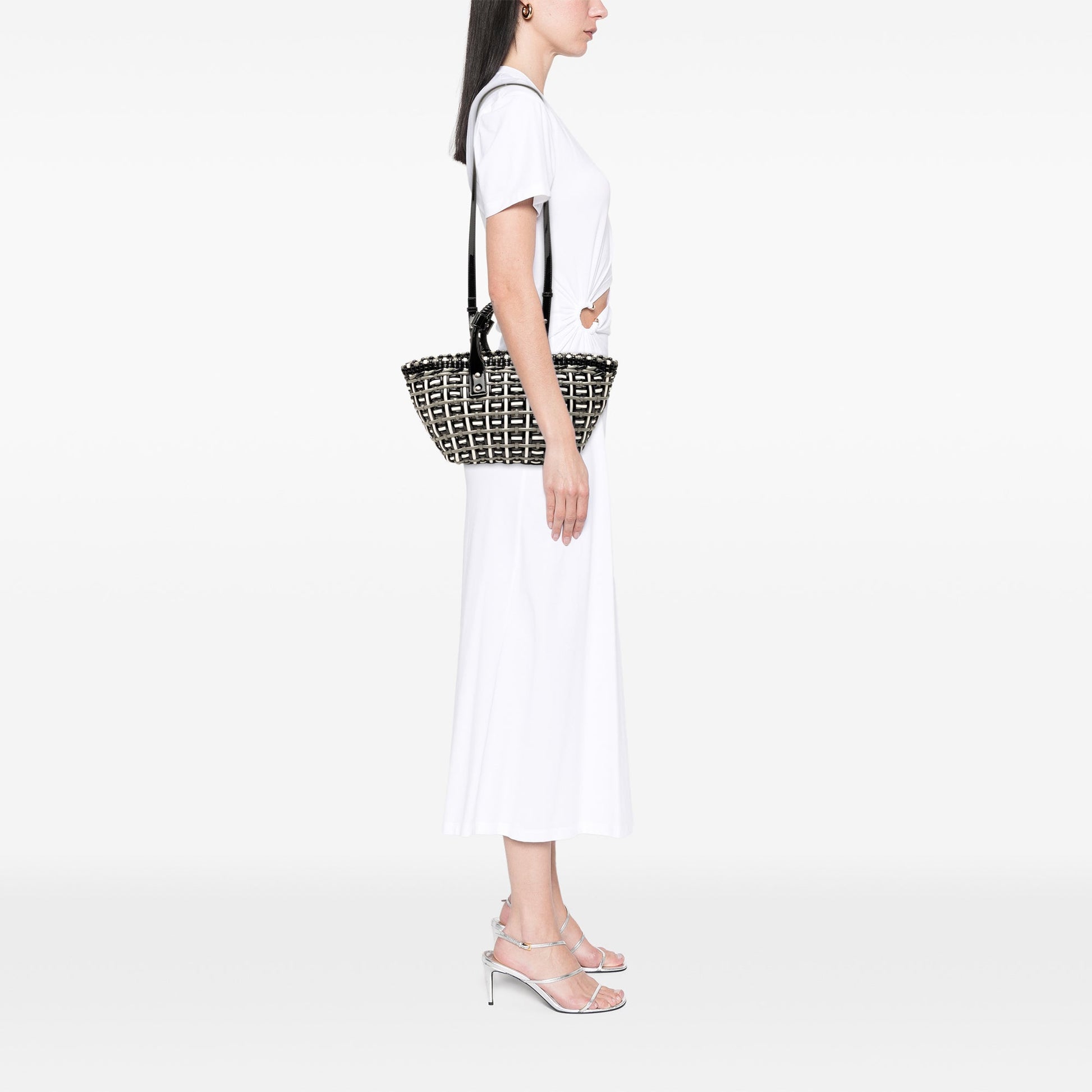 Balenciaga Faux Leather Bistro Basket Bag XS