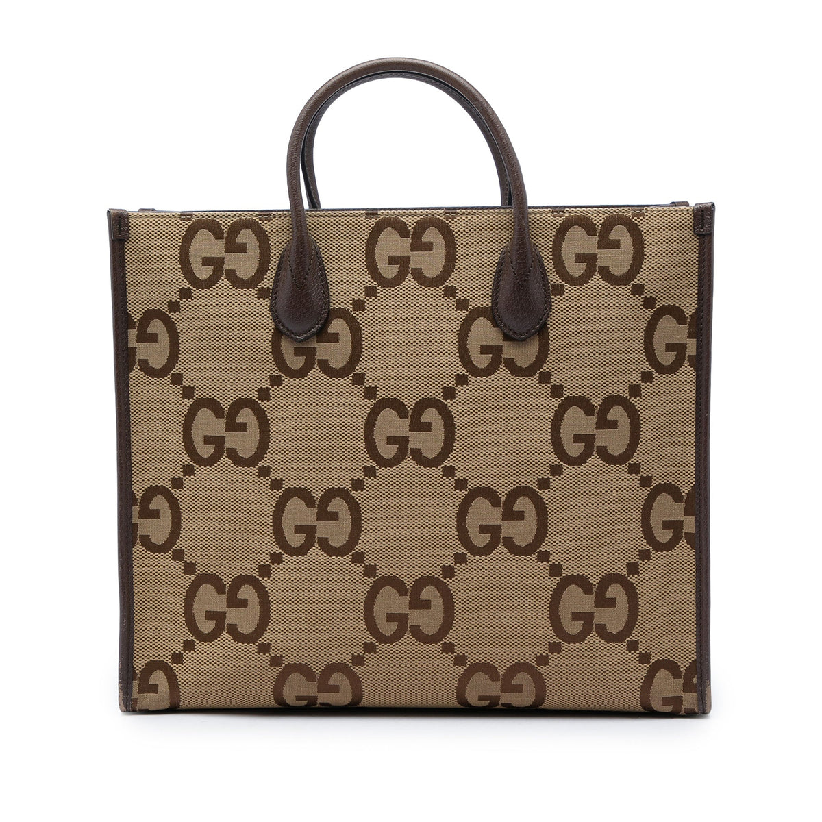 Gucci Jumbo GG Canvas Web Tote — Beige
