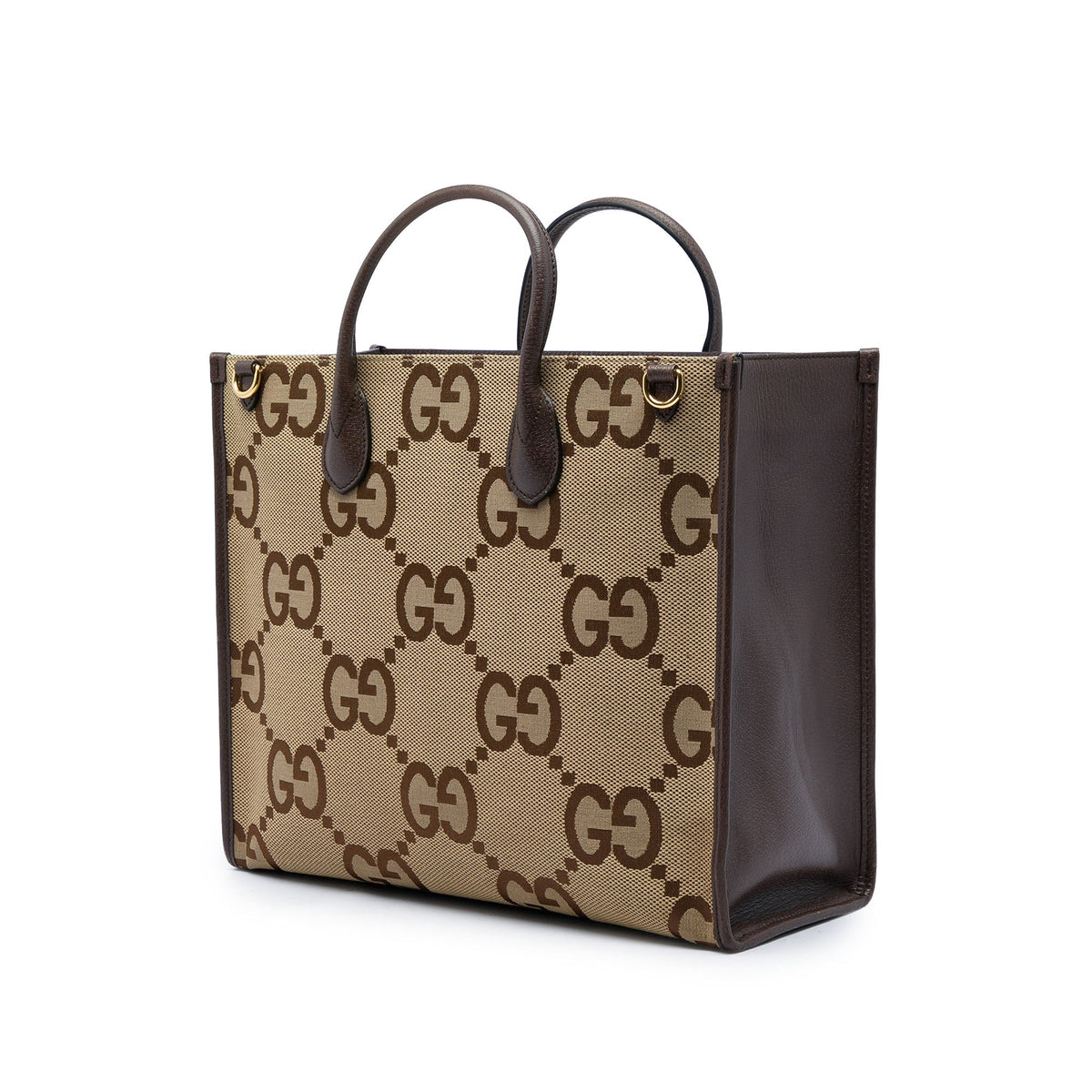 Gucci Jumbo GG Canvas Web Tote — Beige