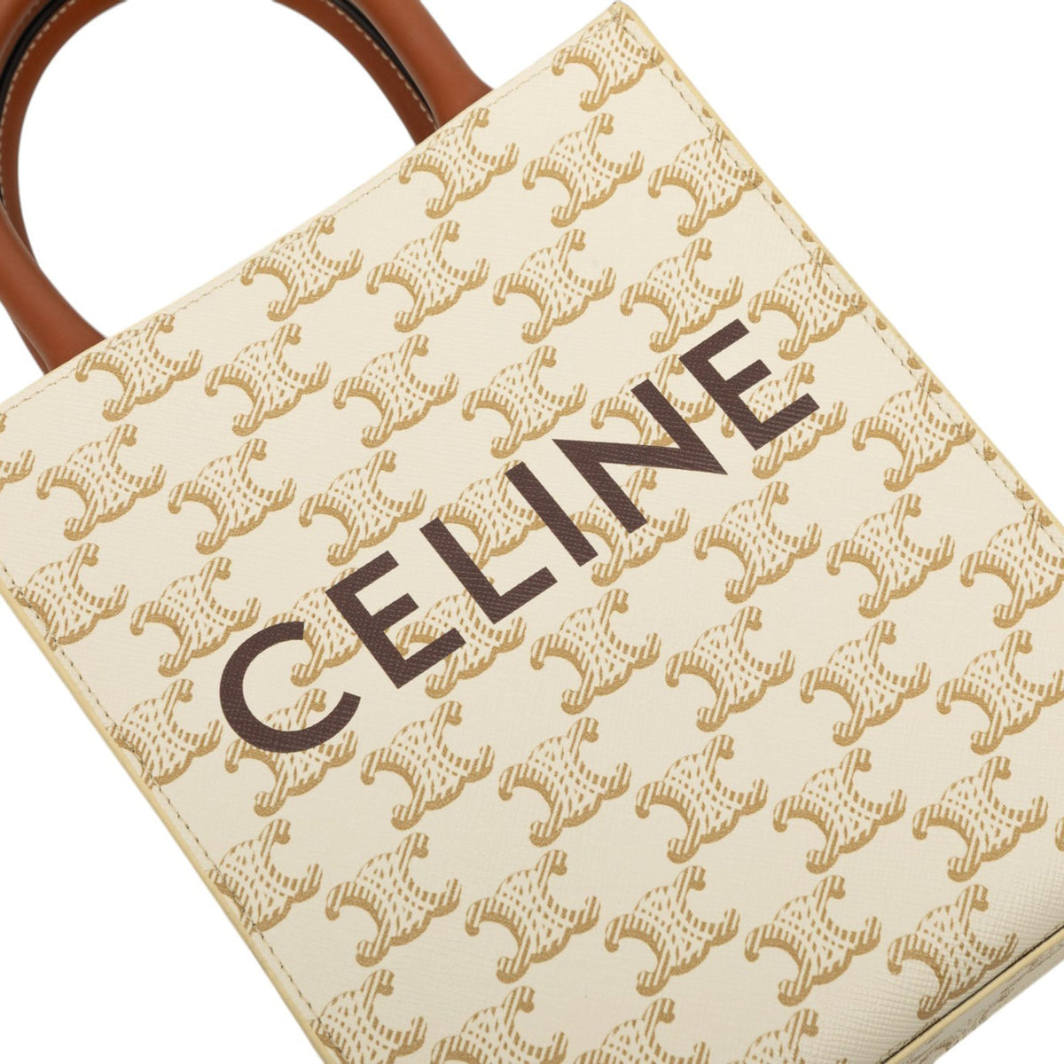 Celine Mini Triomphe Coated Canvas Vertical Cabas Satchel