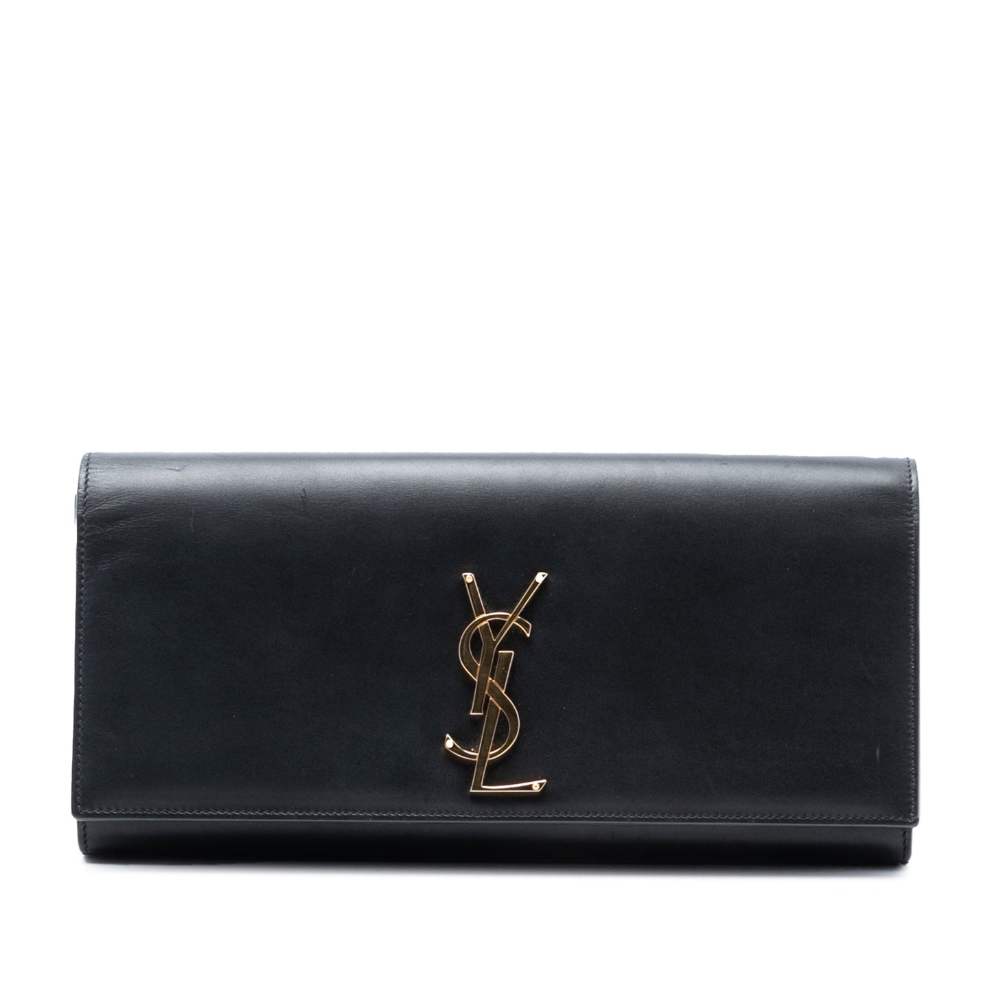 Saint Laurent Leather Monogram Cassandre Clutch