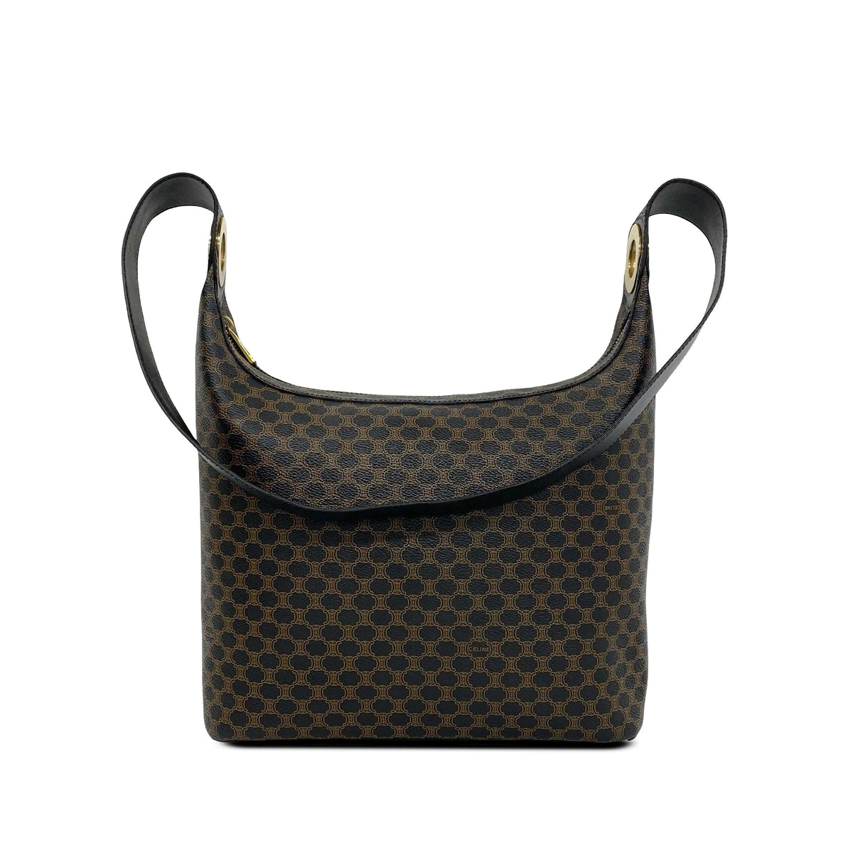 Celine Macadam Coated Canvas Crossbody — Brown