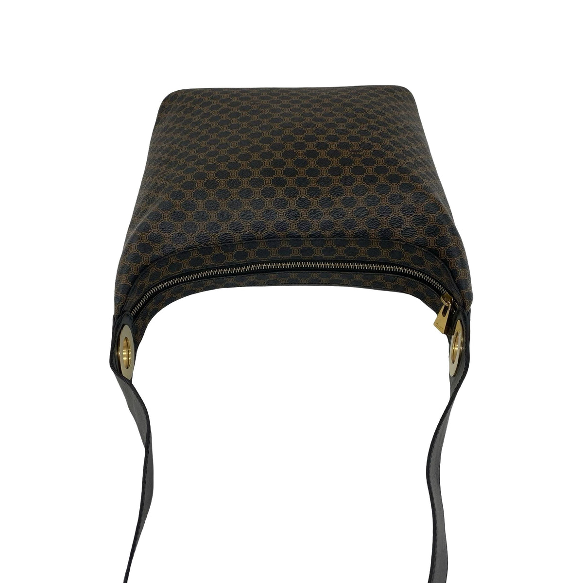 Celine Macadam Coated Canvas Crossbody — Brown