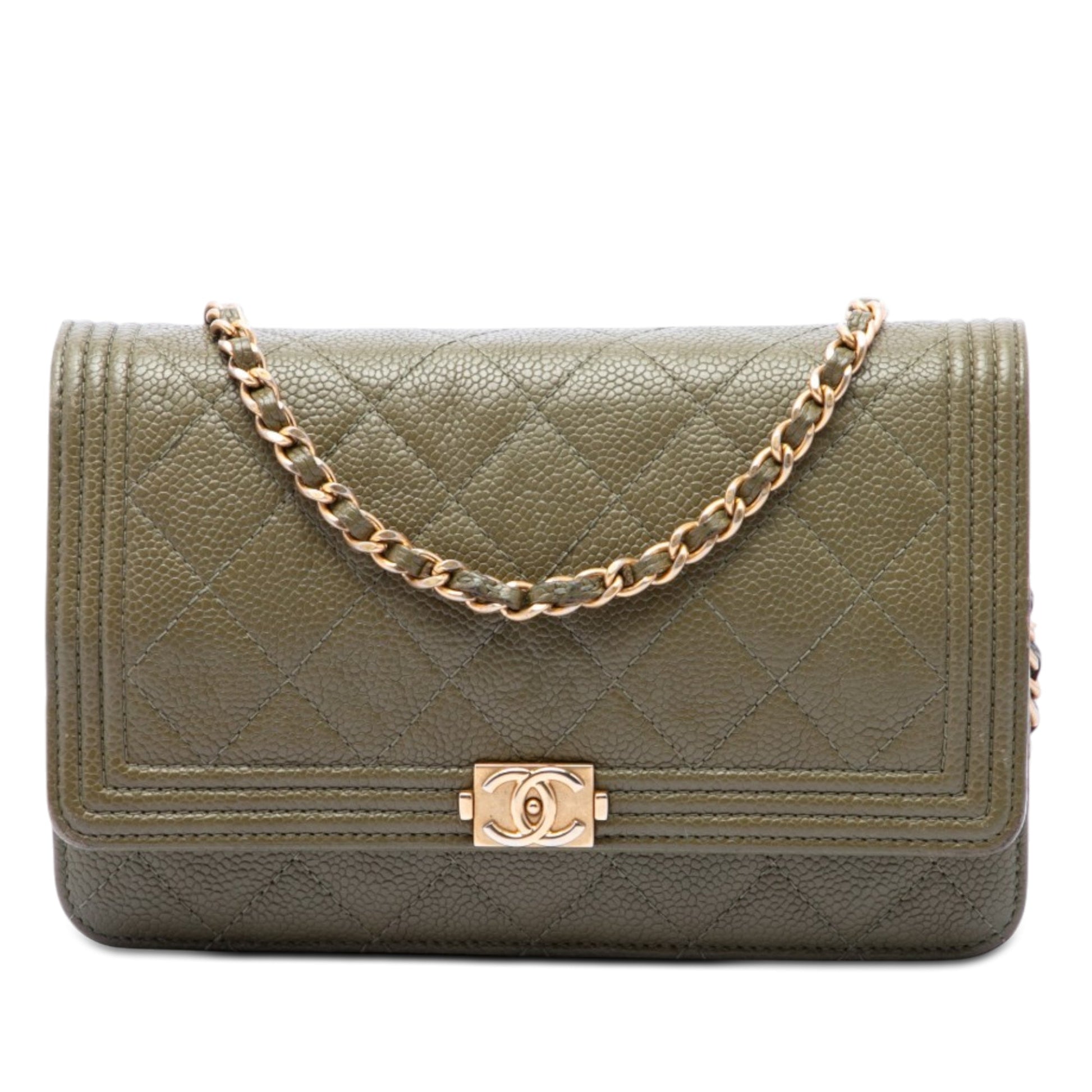 Chanel Quilted Caviar Boy Wallet on Chain