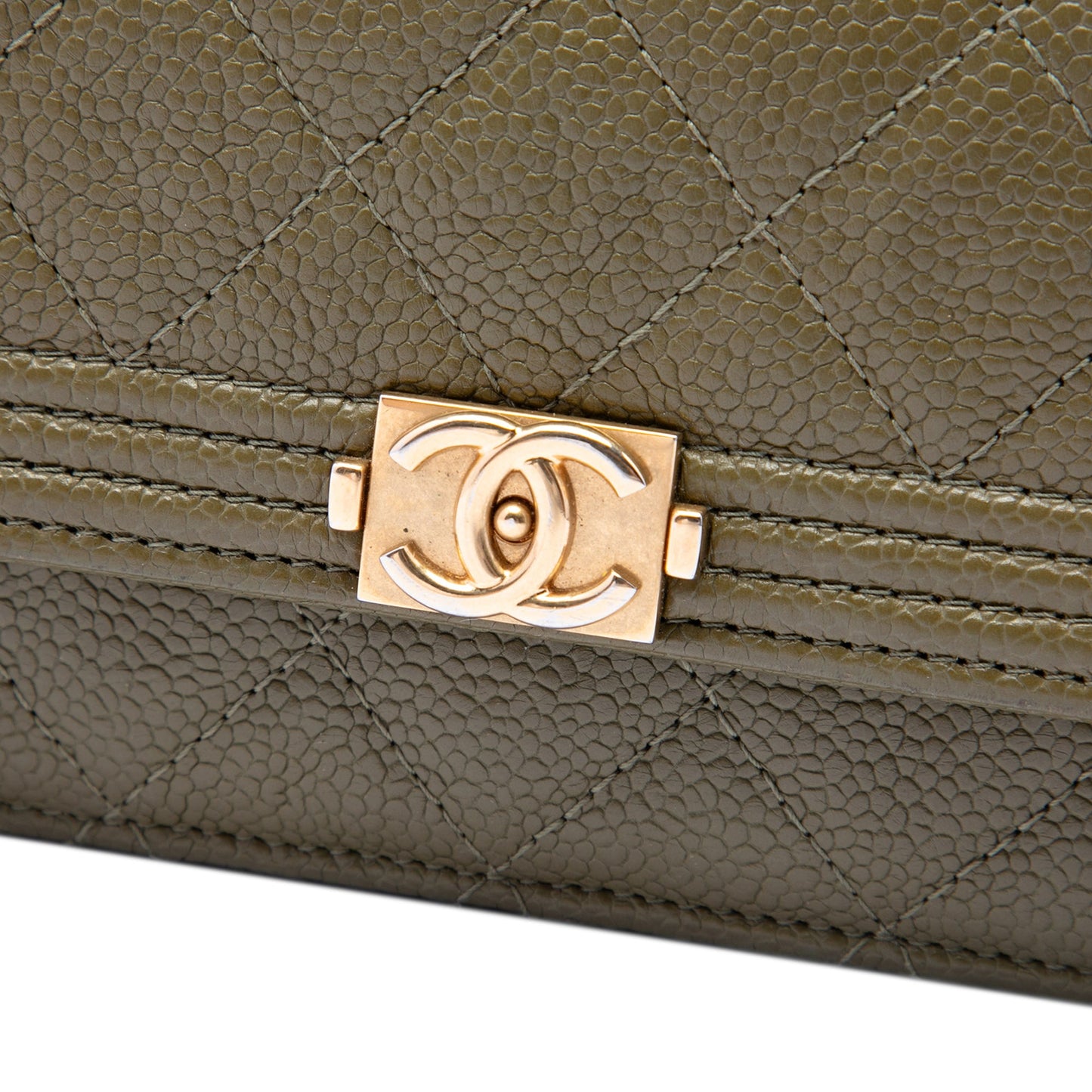 Chanel Quilted Caviar Boy Wallet on Chain