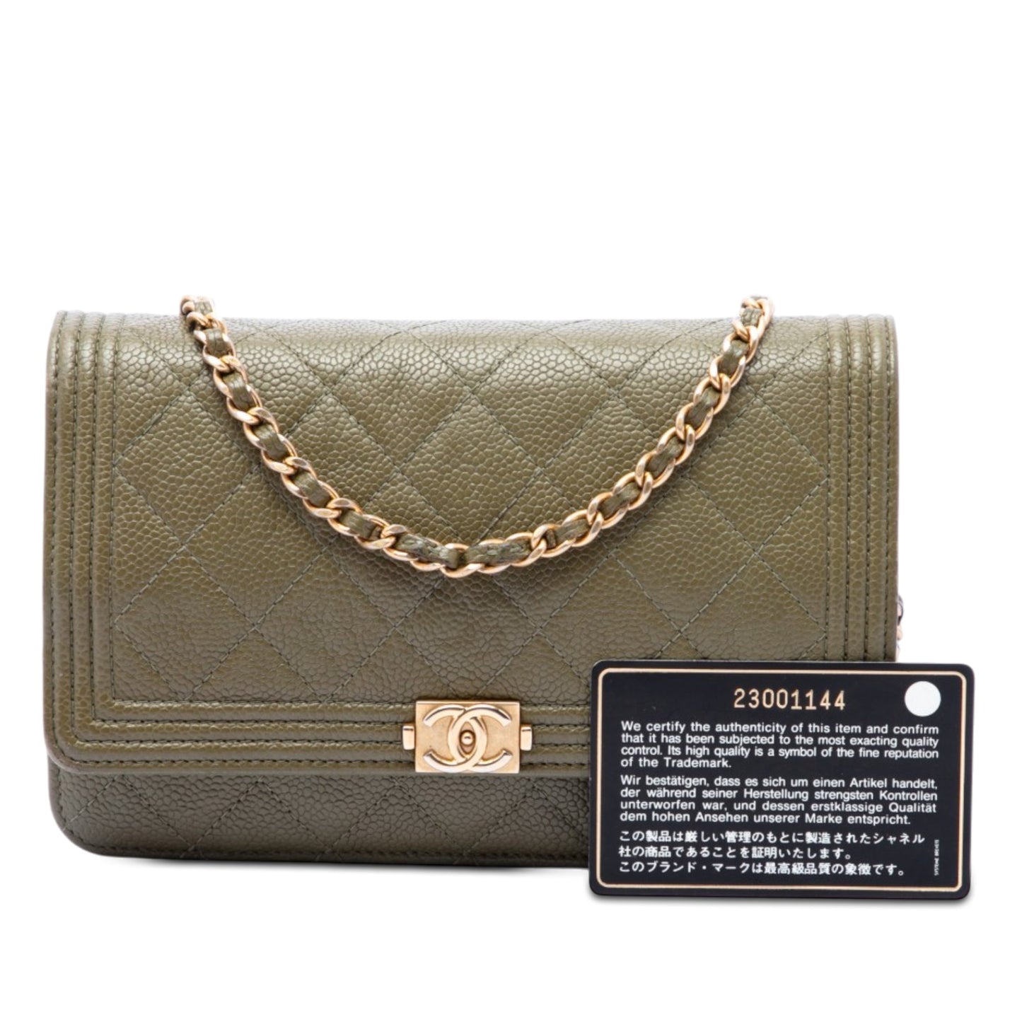 Chanel Quilted Caviar Boy Wallet on Chain